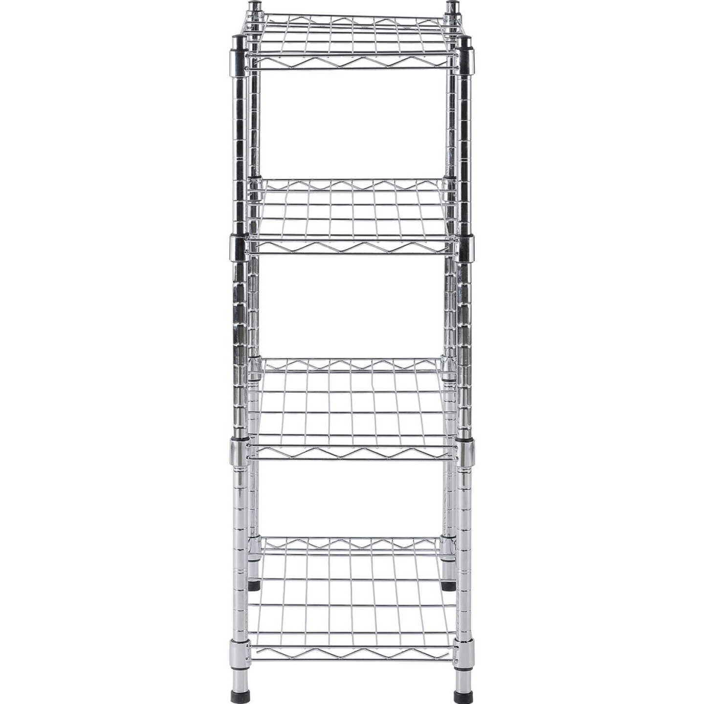 Muscle Rack 20 In. x 12 In. x 32 In. 4-Tier Chrome Wire Shelving Unit Image 7