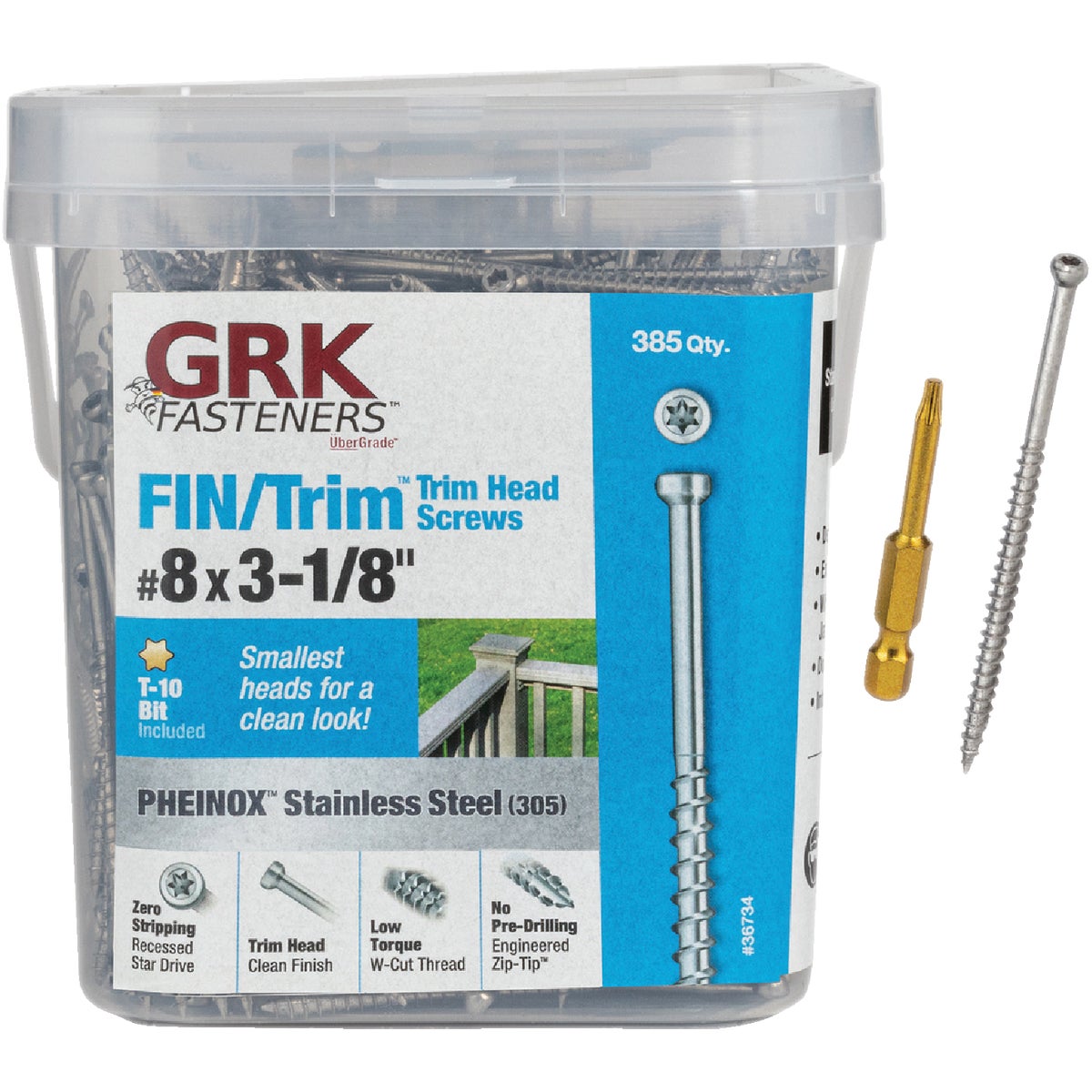 GRK #8 x 3-1/8 In. Star Drive Stainless Steel Trim Screw (385-Count)