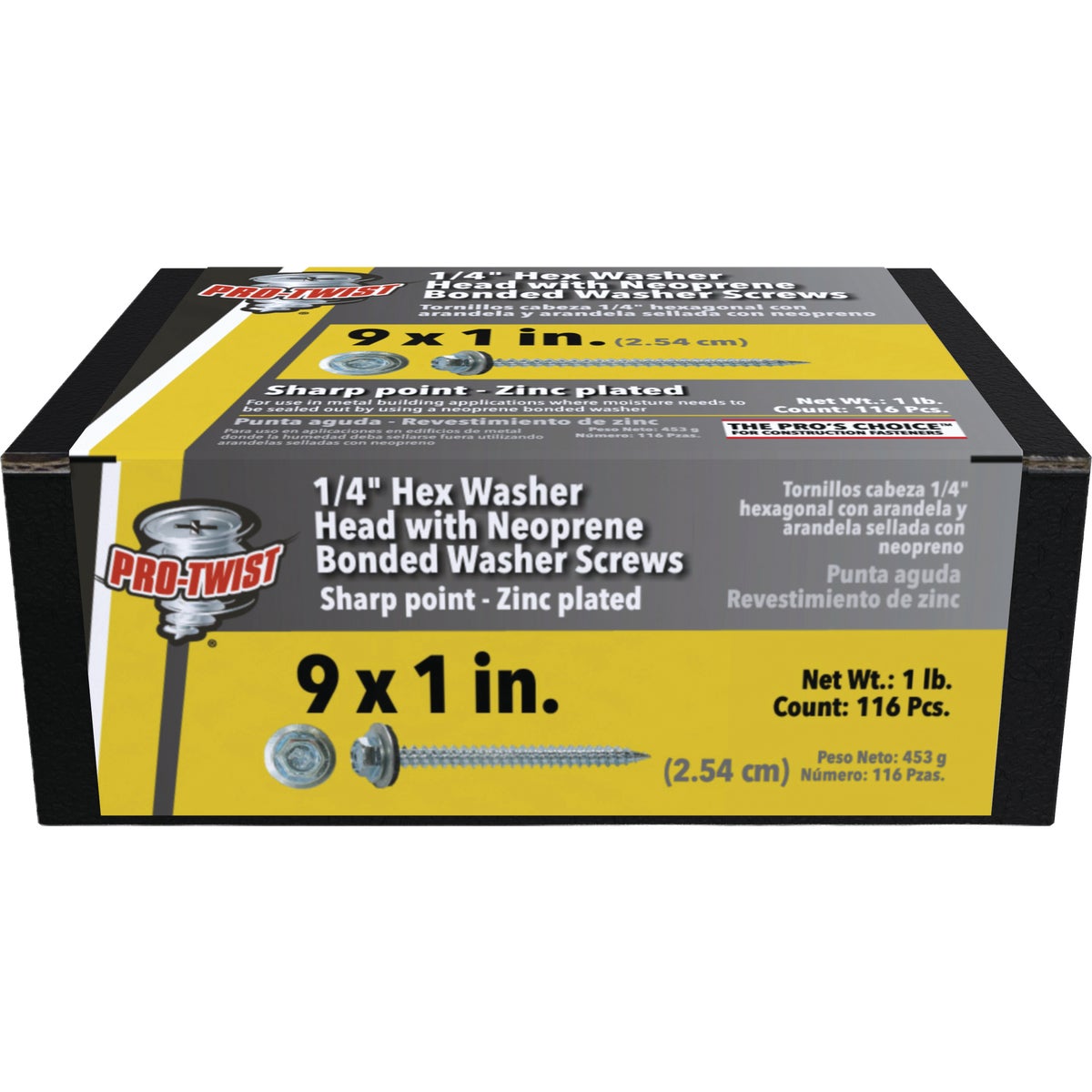 Pro-Twist #9 x 1 In. Hex Washer Head Galvanized Framing Screw (116-Count) Image 2