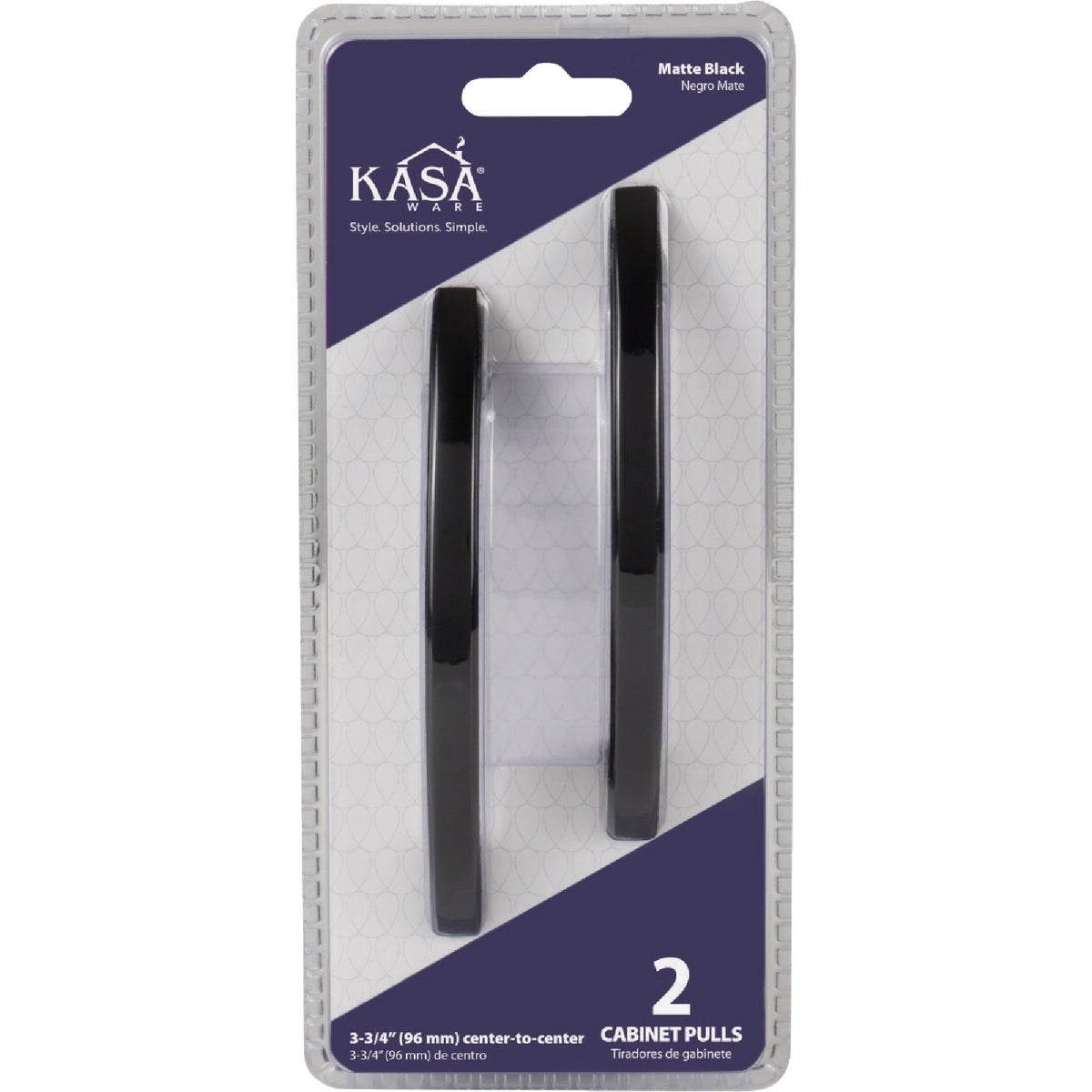  KasaWare 4-7/8 In. Overall Length Matte Black Contemporary Pull (2-Pack) Image 2