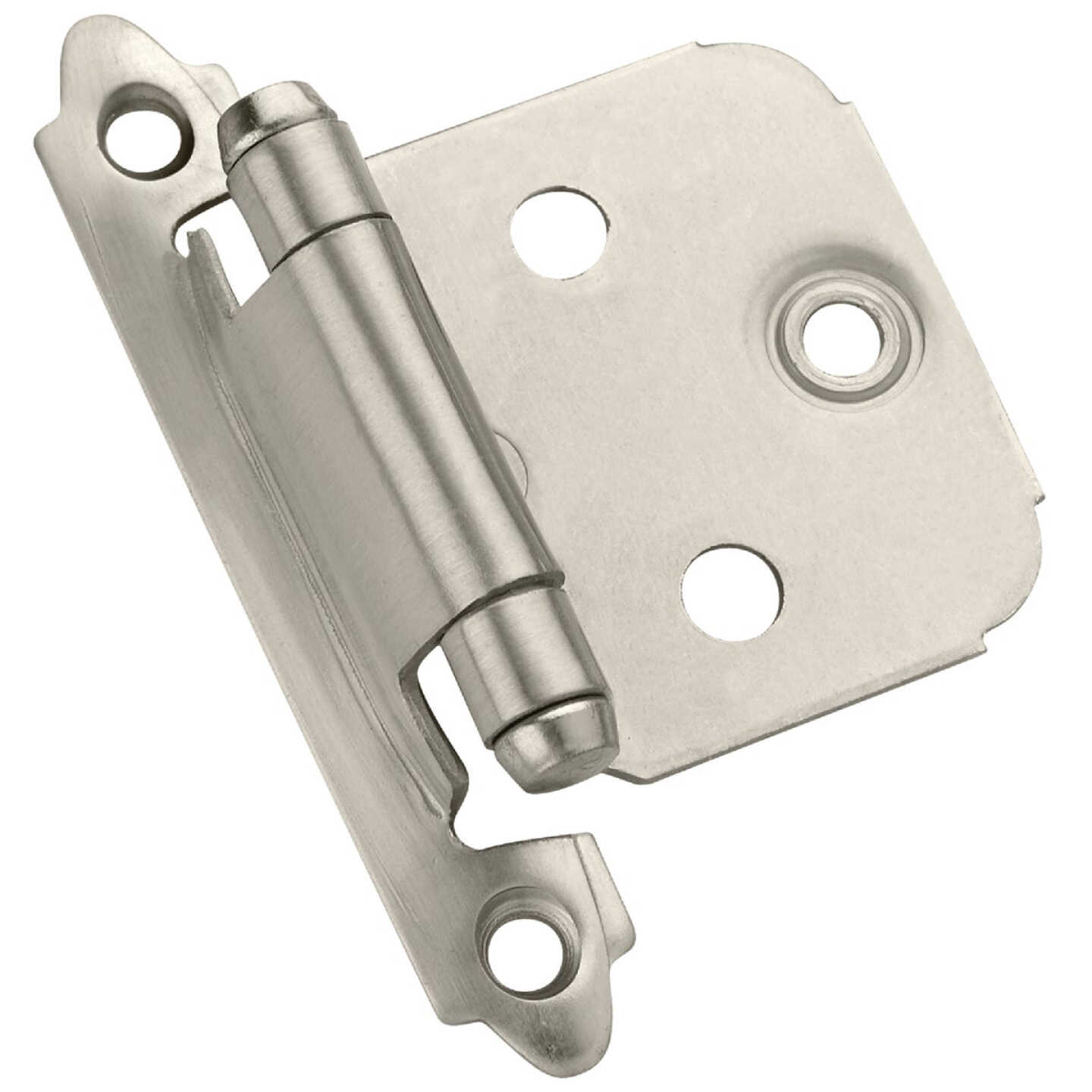 Amerock Satin Nickel Self-Closing Face Mount Overlay Hinge (2-Pack) Image 1