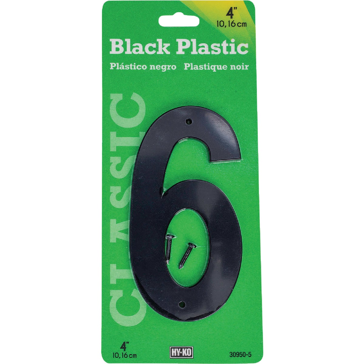 Hy-Ko 4 In. Black Plastic Number 6 (5-Pack)