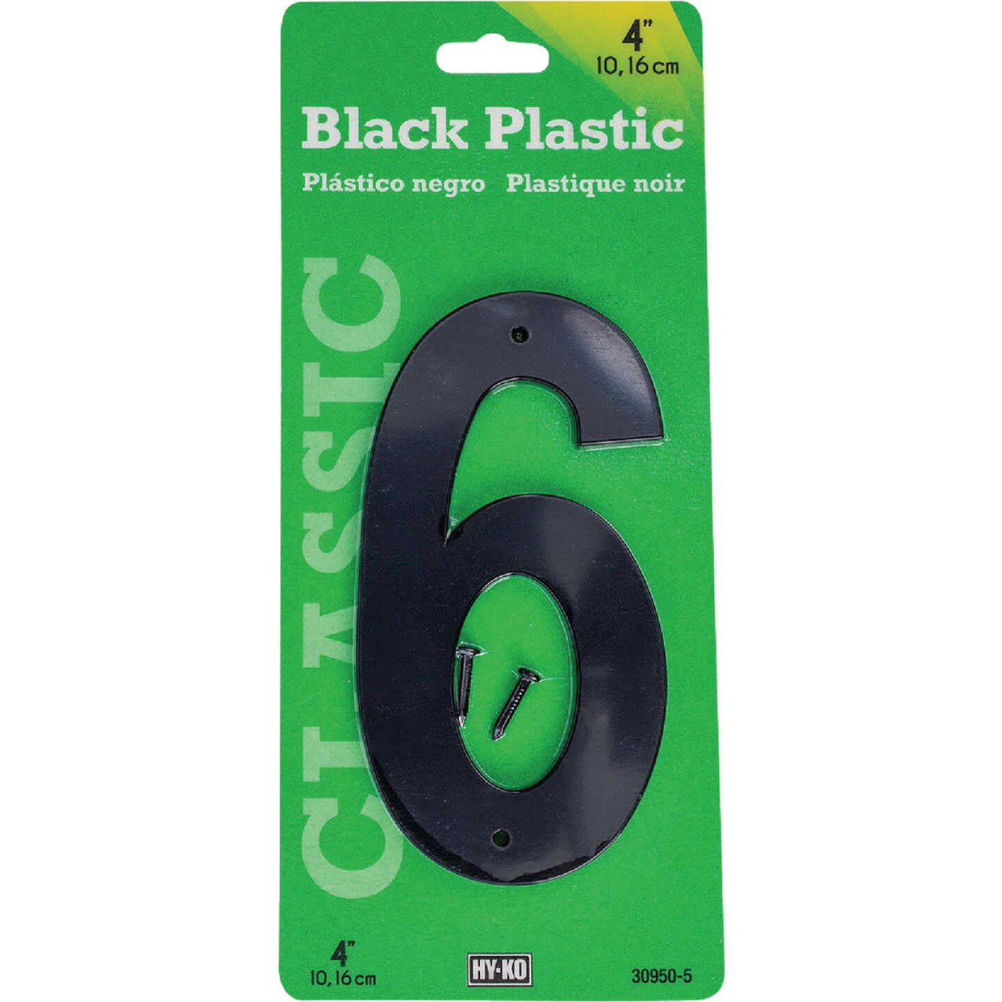 Hy-Ko 4 In. Black Plastic Number 6 (5-Pack) Image 1