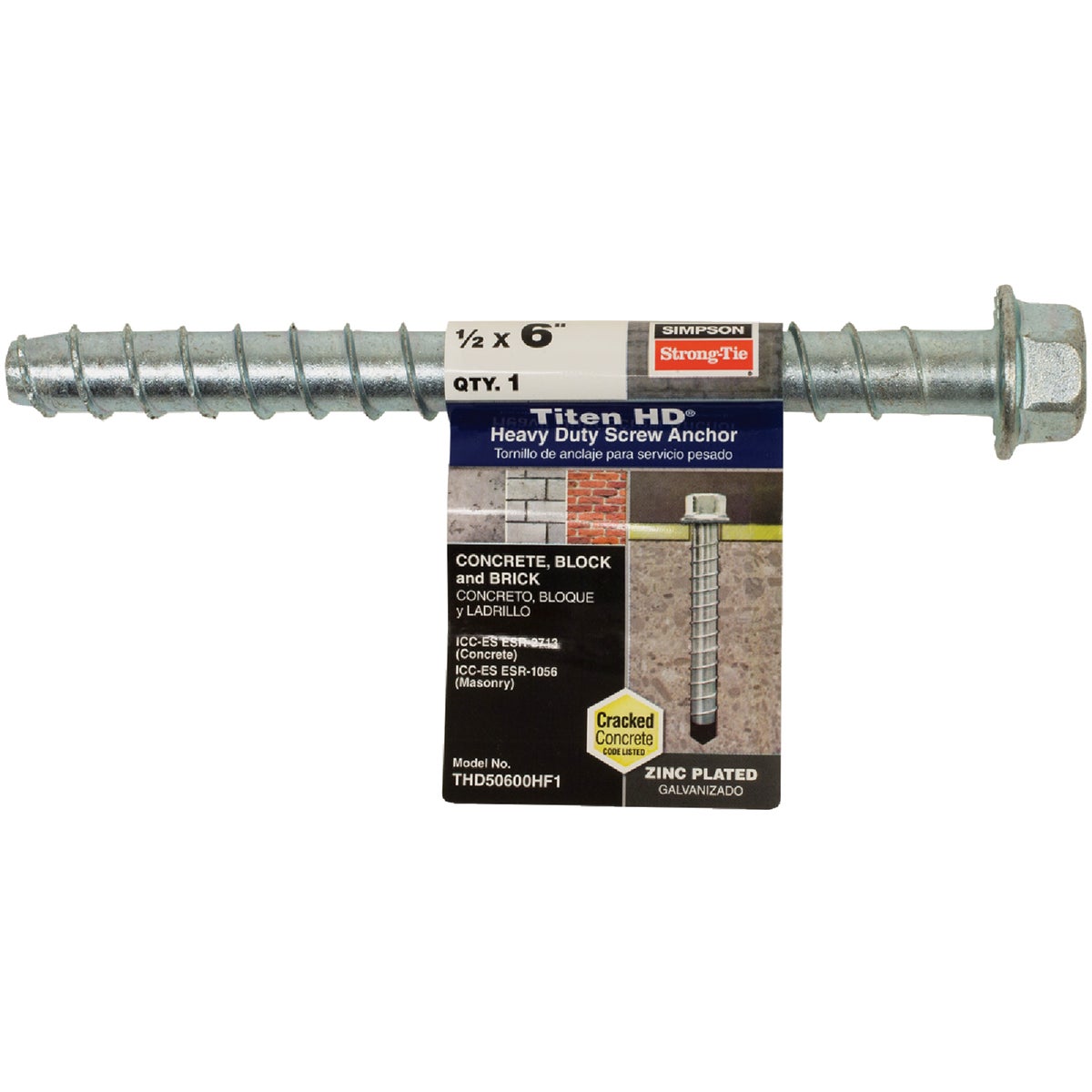Simpson Strong-Tie Titen HD 1/2 In. x 6 In. Heavy-Duty Screw Anchor Image 2