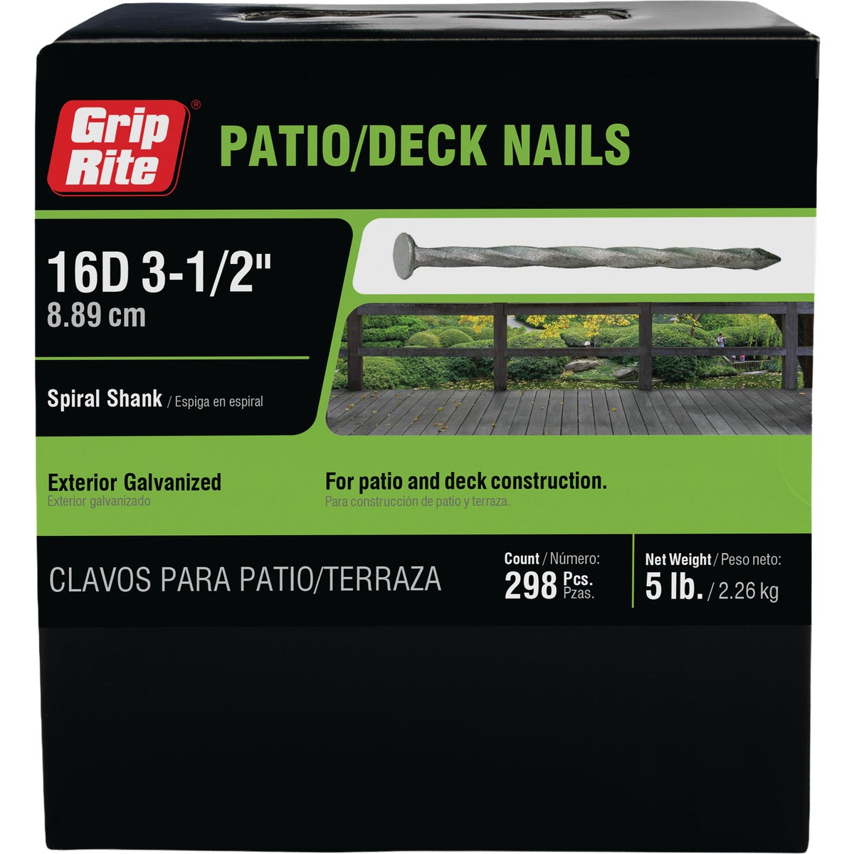 Grip-Rite 3-1/2 In. x 9 ga x 16d Hot Galvanized Deck Nails (260-Count) Image 1