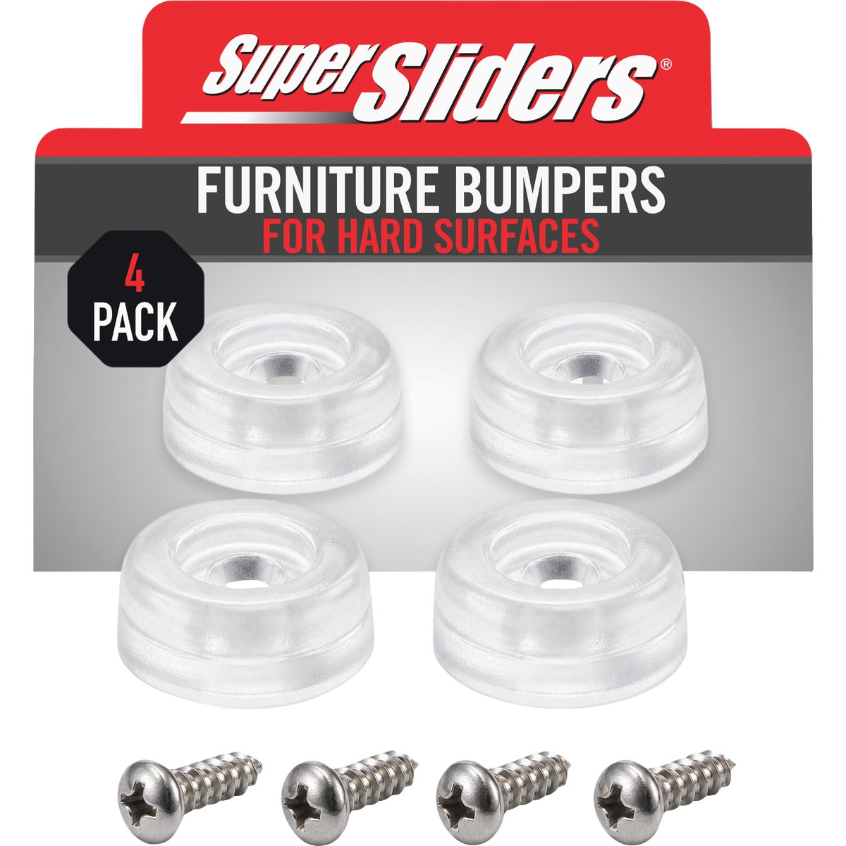 Super Sliders 7/8 In. Screw-on Furniture Wall Bumpers (4-Pack)