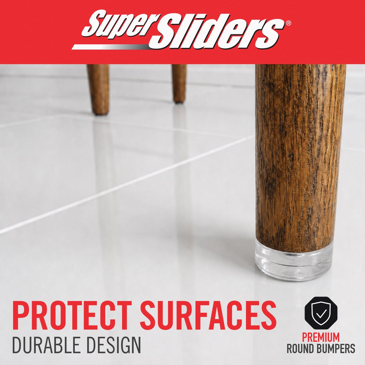 Super Sliders 7/8 In. Screw-on Furniture Wall Bumpers (4-Pack) Image 5