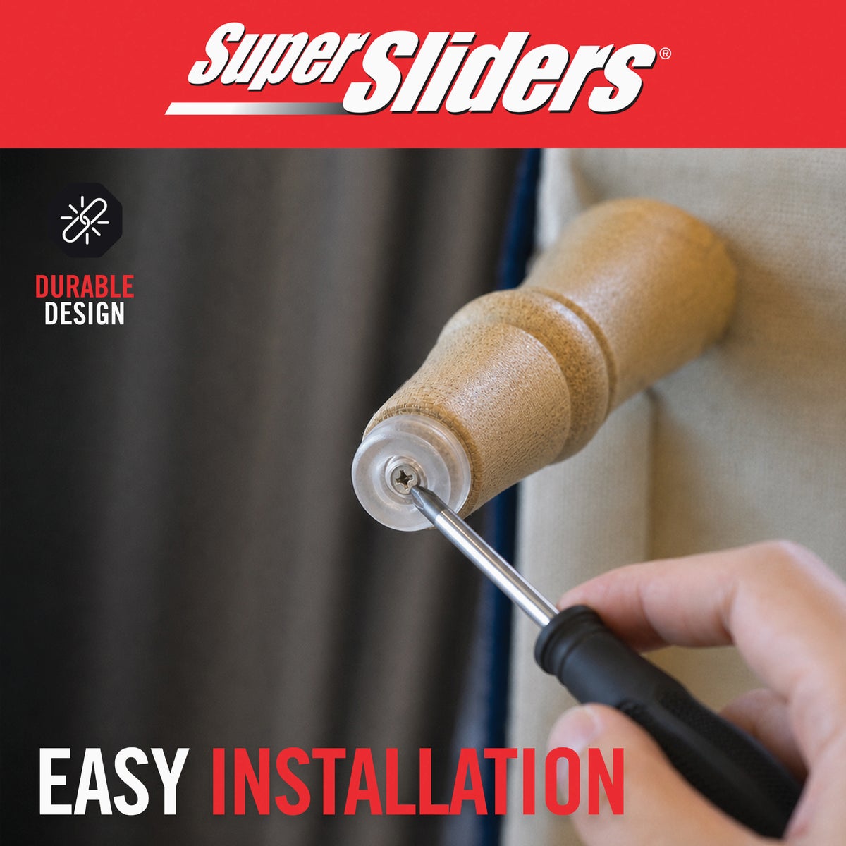Super Sliders 7/8 In. Screw-on Furniture Wall Bumpers (4-Pack) Image 3