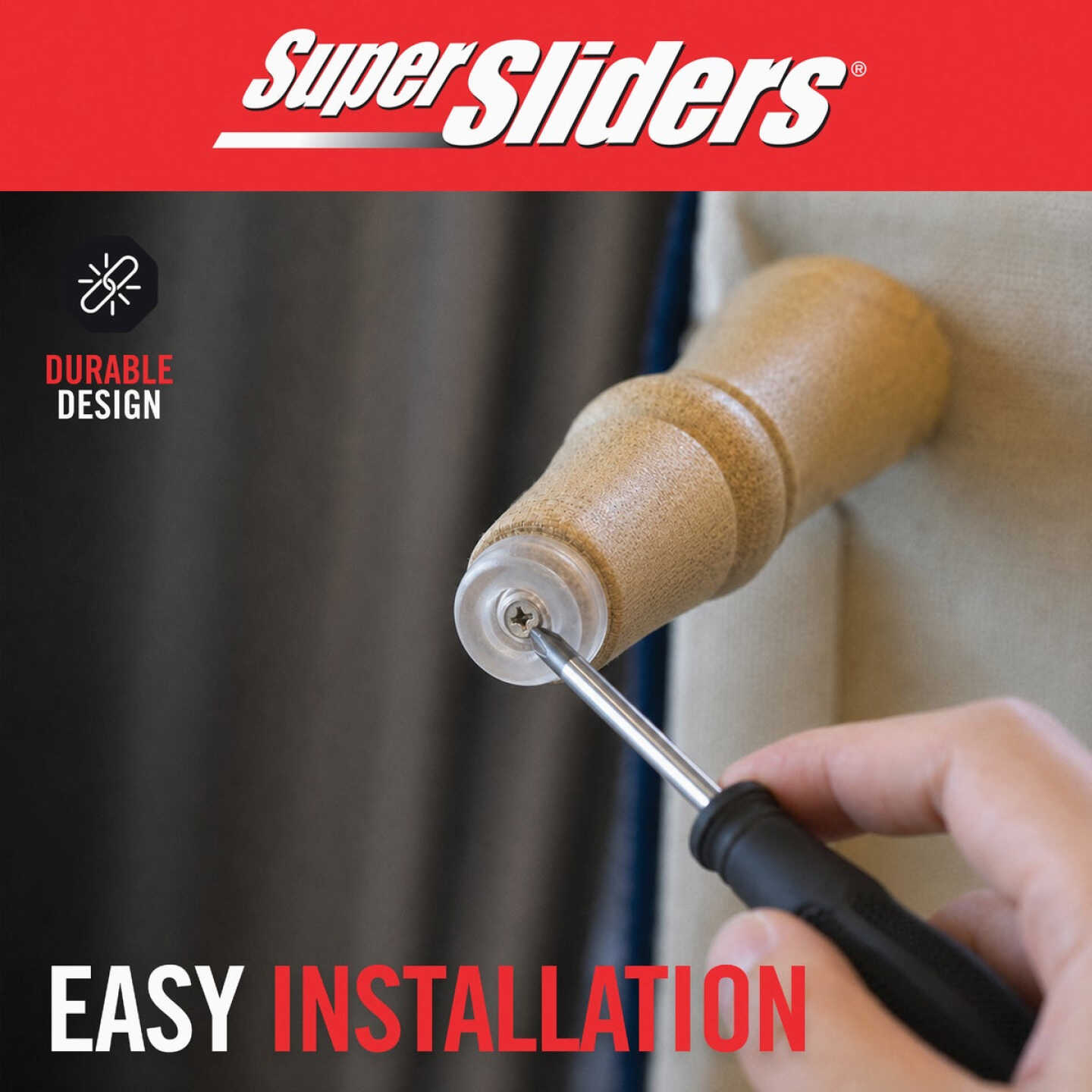 Super Sliders 7/8 In. Screw-on Furniture Wall Bumpers (4-Pack) Image 3