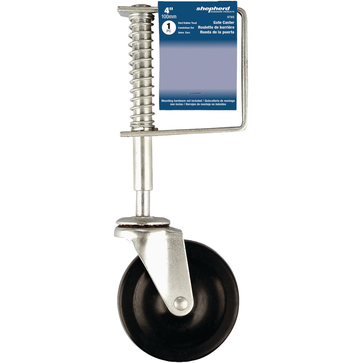 Shepherd Hardware 4 In. Gate Caster with Adjustable Spring Bracket Image 3