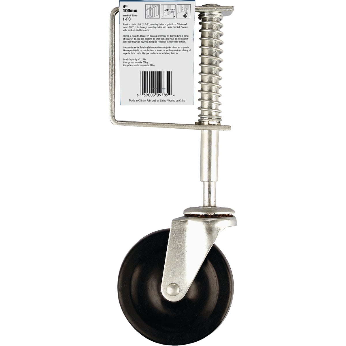 Shepherd Hardware 4 In. Gate Caster with Adjustable Spring Bracket Image 7