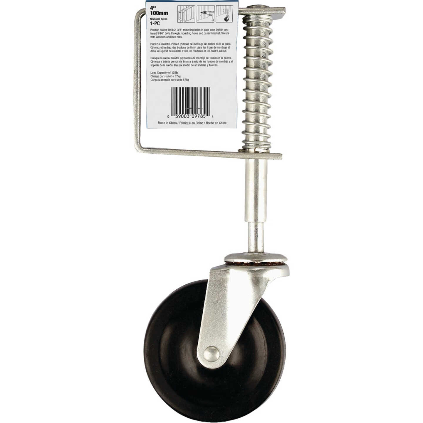 Shepherd Hardware 4 In. Gate Caster with Adjustable Spring Bracket Image 7