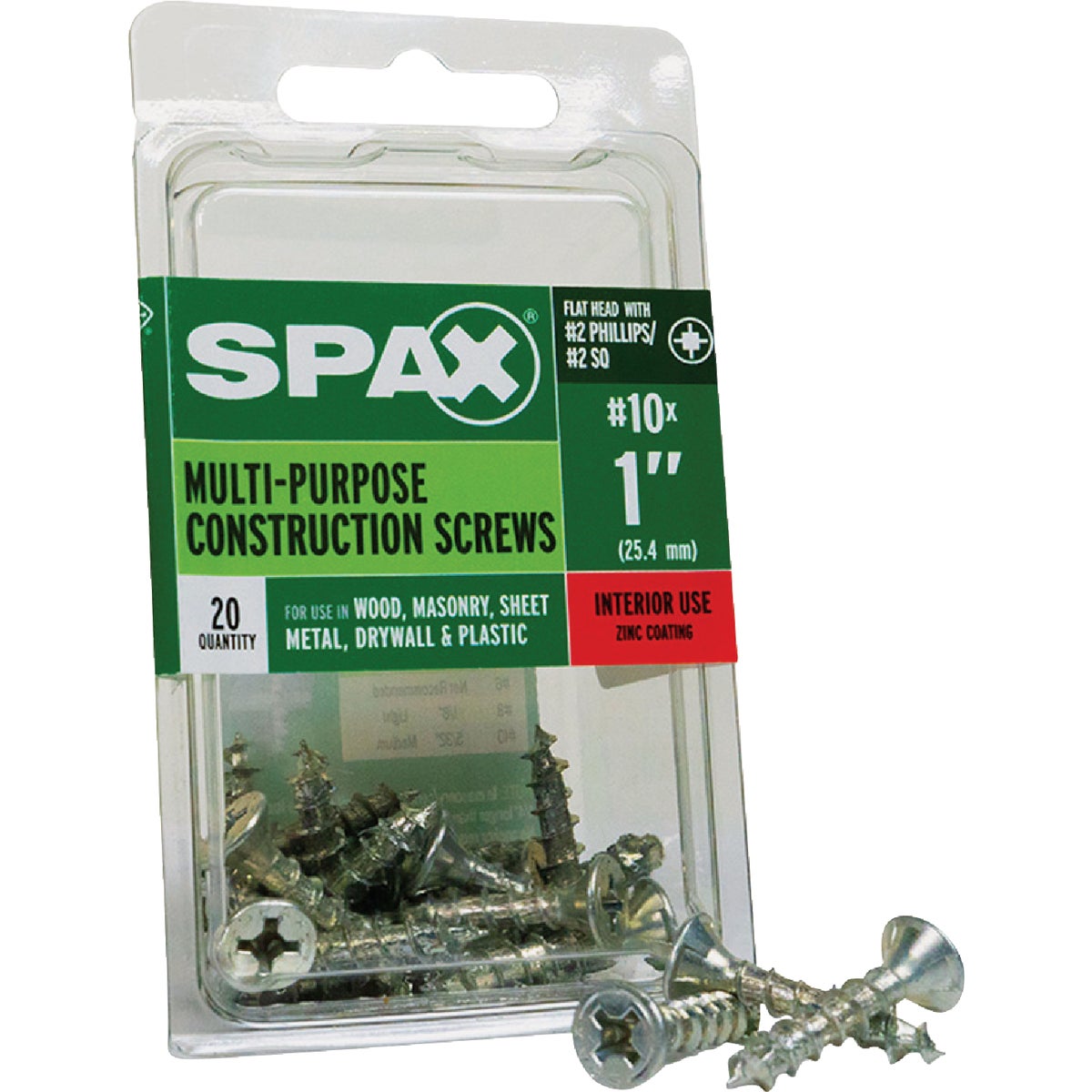 SPAX #10 x 1 In. Unidrive (Combo Drive) Flat Head Zinc (Interior) Multi-Purpose Construction Screw (20-Count) Image 6