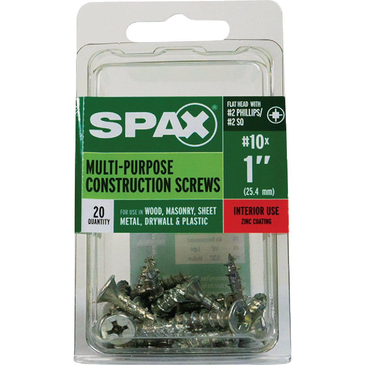SPAX #10 x 1 In. Unidrive (Combo Drive) Flat Head Zinc (Interior) Multi-Purpose Construction Screw (20-Count) Image 4