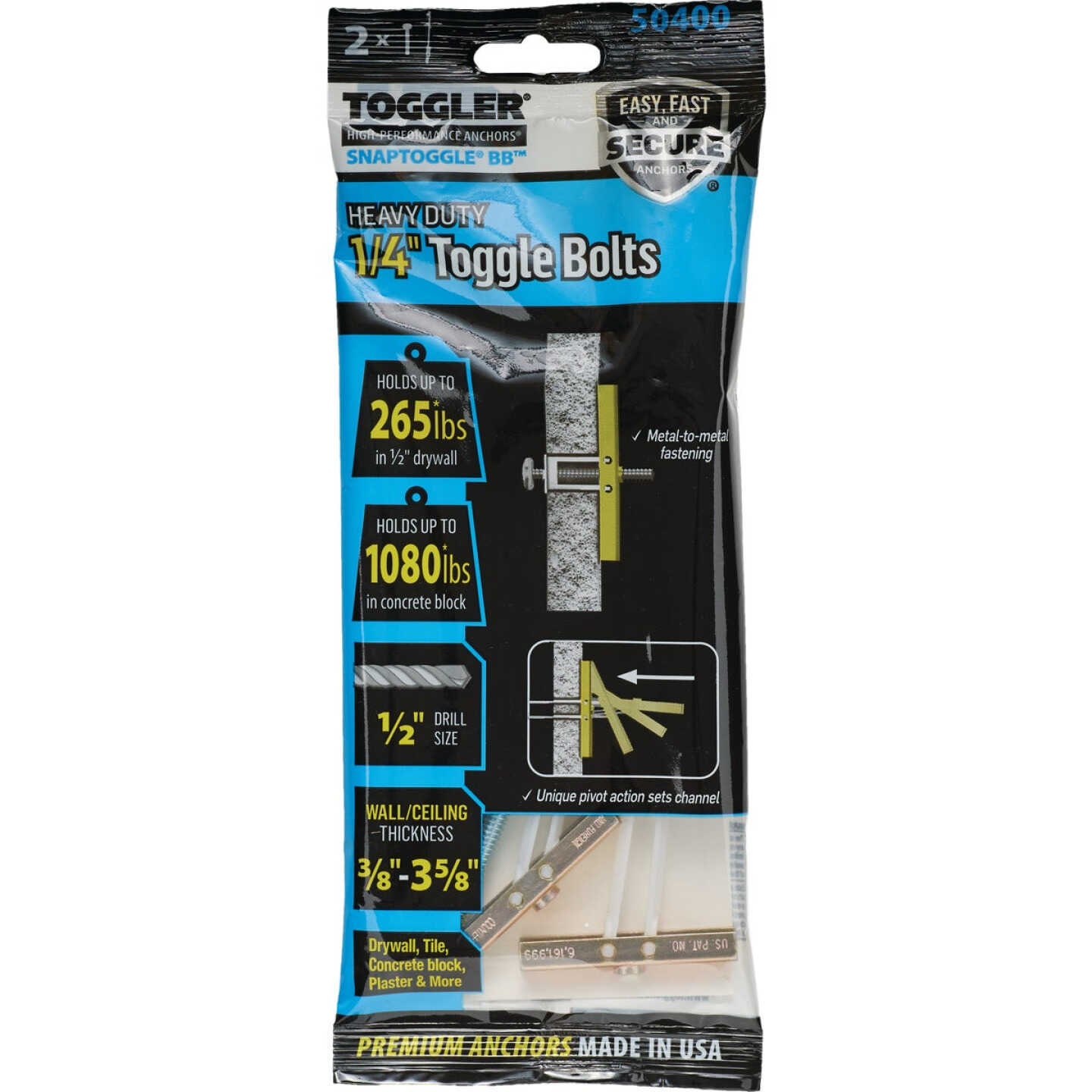 Toggler Snaptoggle 1/4 In.-24 x 2 In. Toggle Bolt (2-Count) Image 7