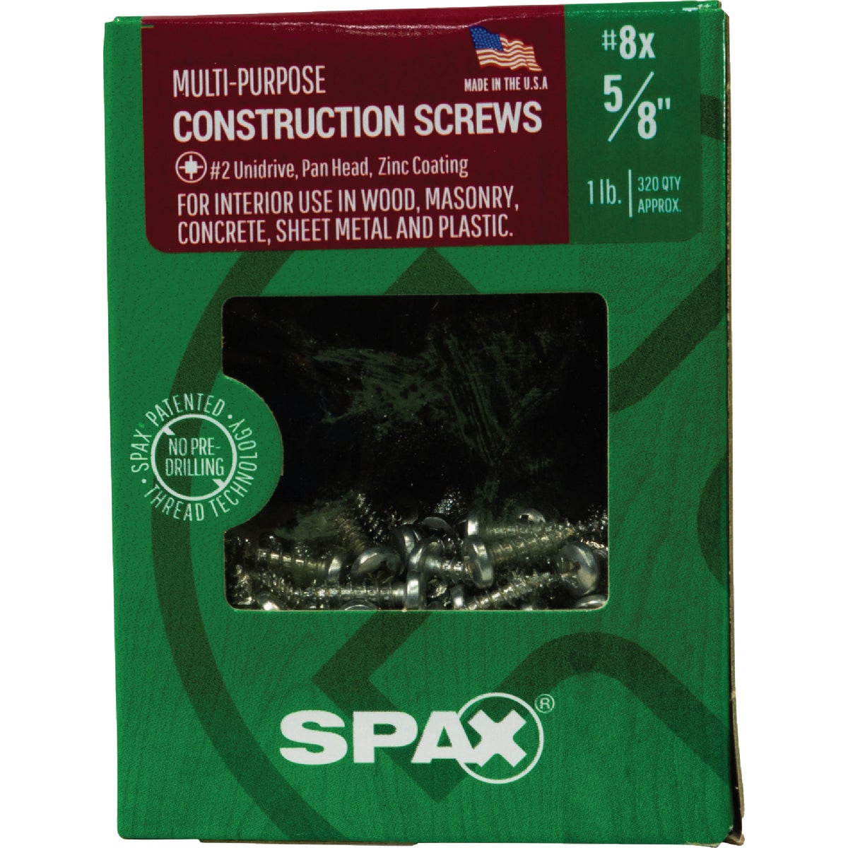 SPAX #8 x 5/8 In. Unidrive (Combo Drive) Pan Head Zinc (Interior) Multi-Purpose Construction Screw (320-Count) Image 6