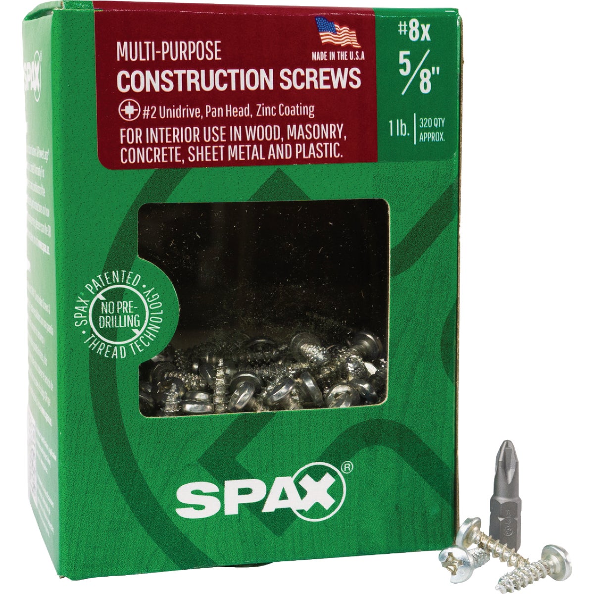 SPAX #8 x 5/8 In. Unidrive (Combo Drive) Pan Head Zinc (Interior) Multi-Purpose Construction Screw (320-Count) Image 5