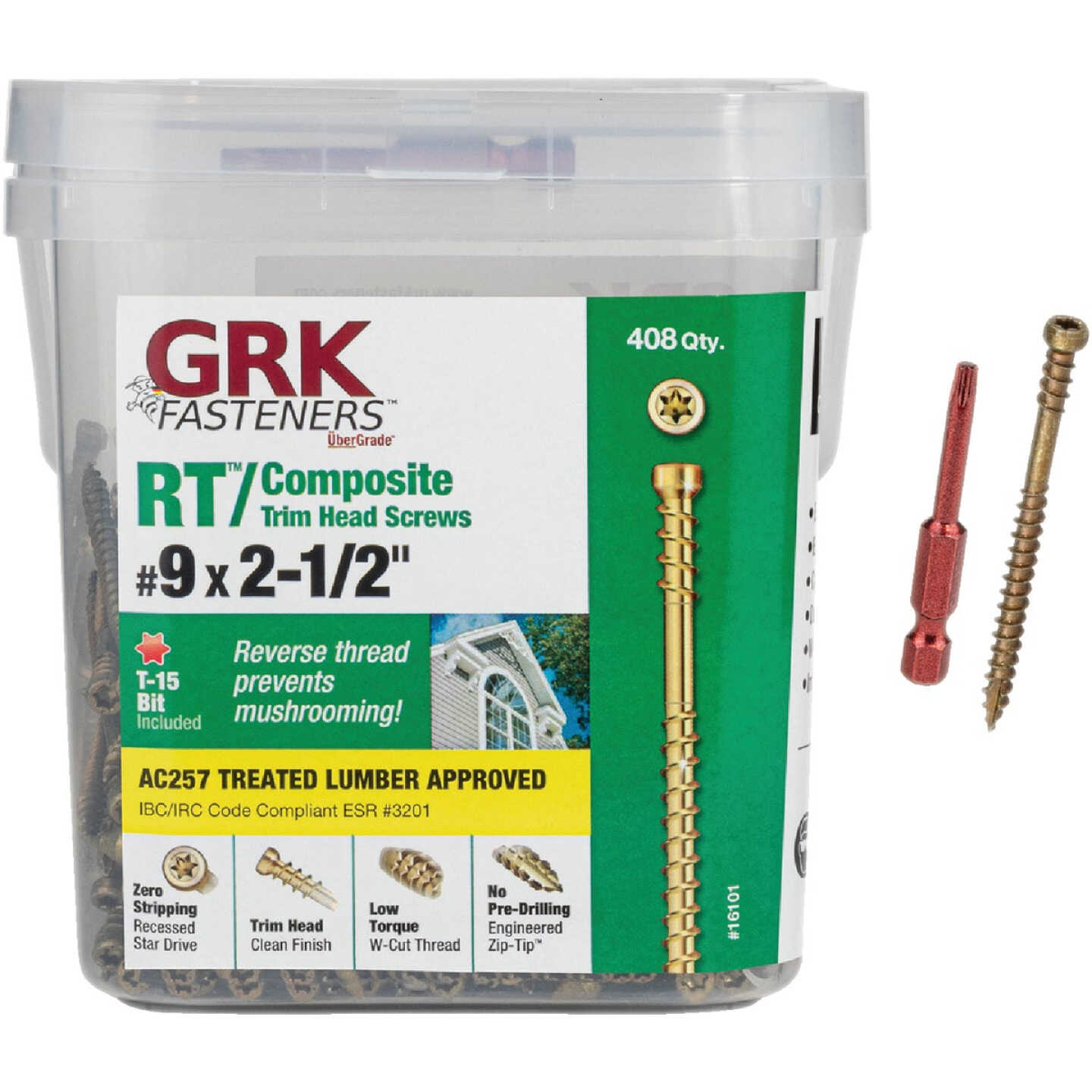 GRK RT #9 x 2-1/2 In. Star Drive Composite Screw (408-Count) Image 3
