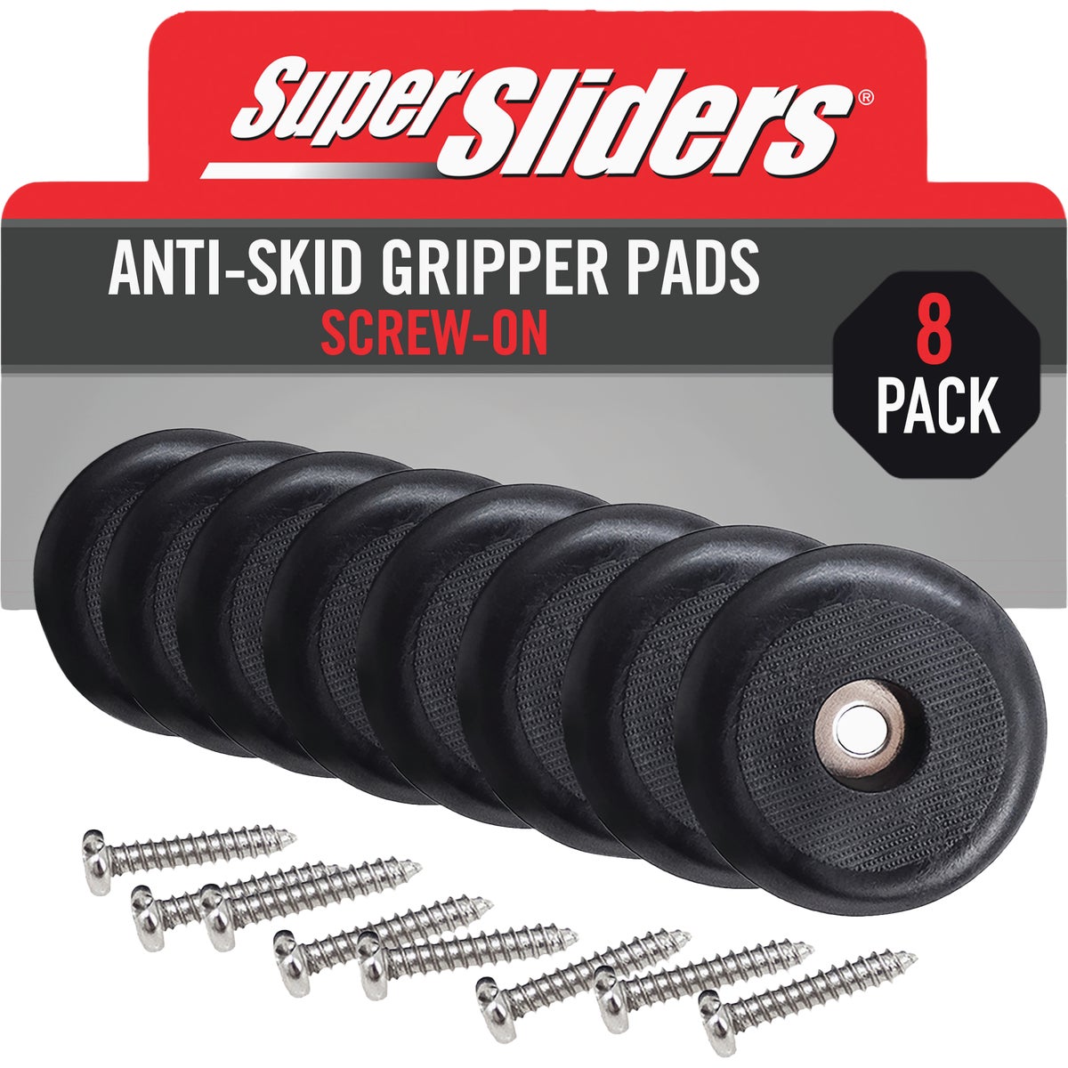 Super Sliders 1-1/2 In. Anti-Skid Screw-On Beige Furniture Pad (4-Piece)