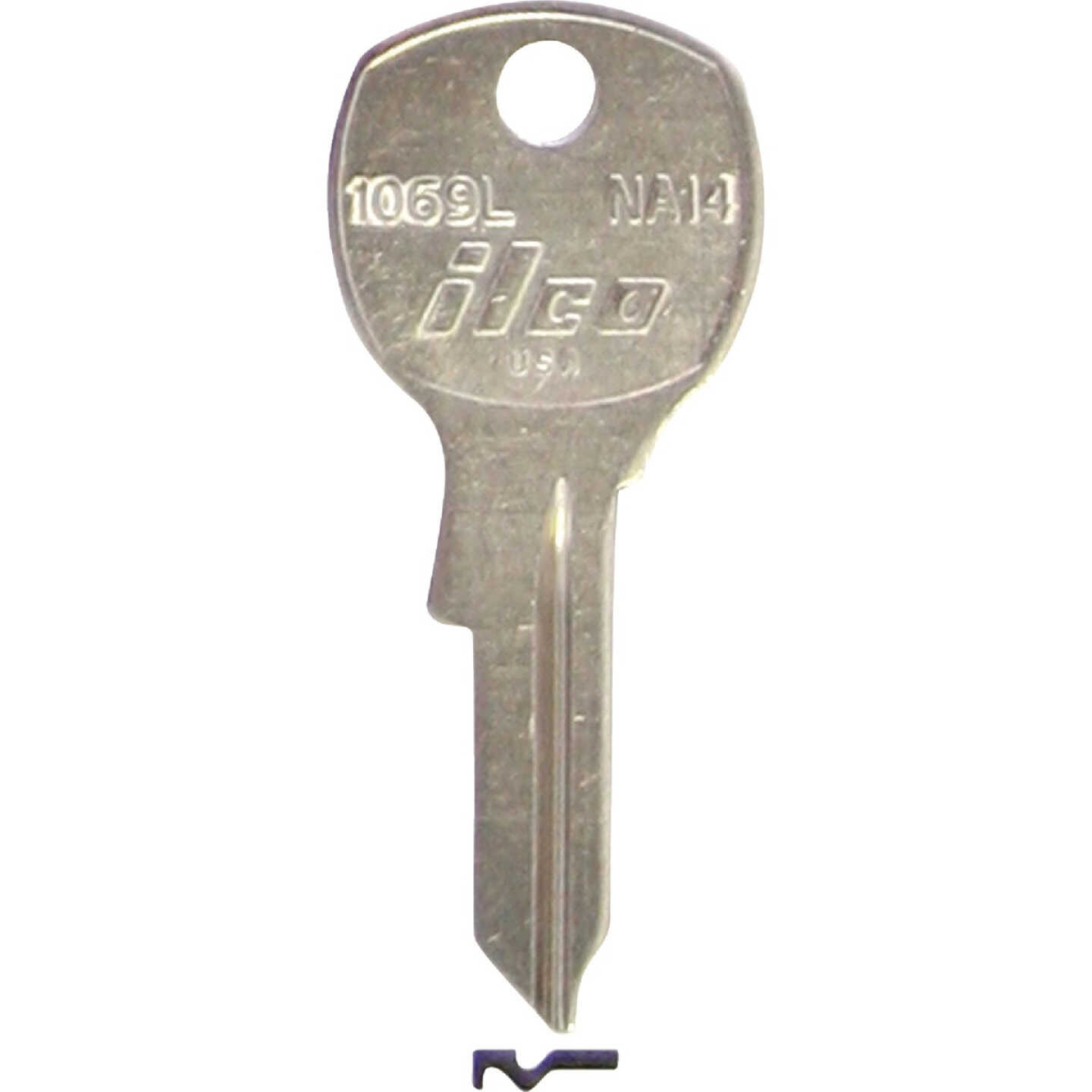 ILCO National Nickel Plated File Cabinet Key NA14 / 1069L (10-Pack) Image 1