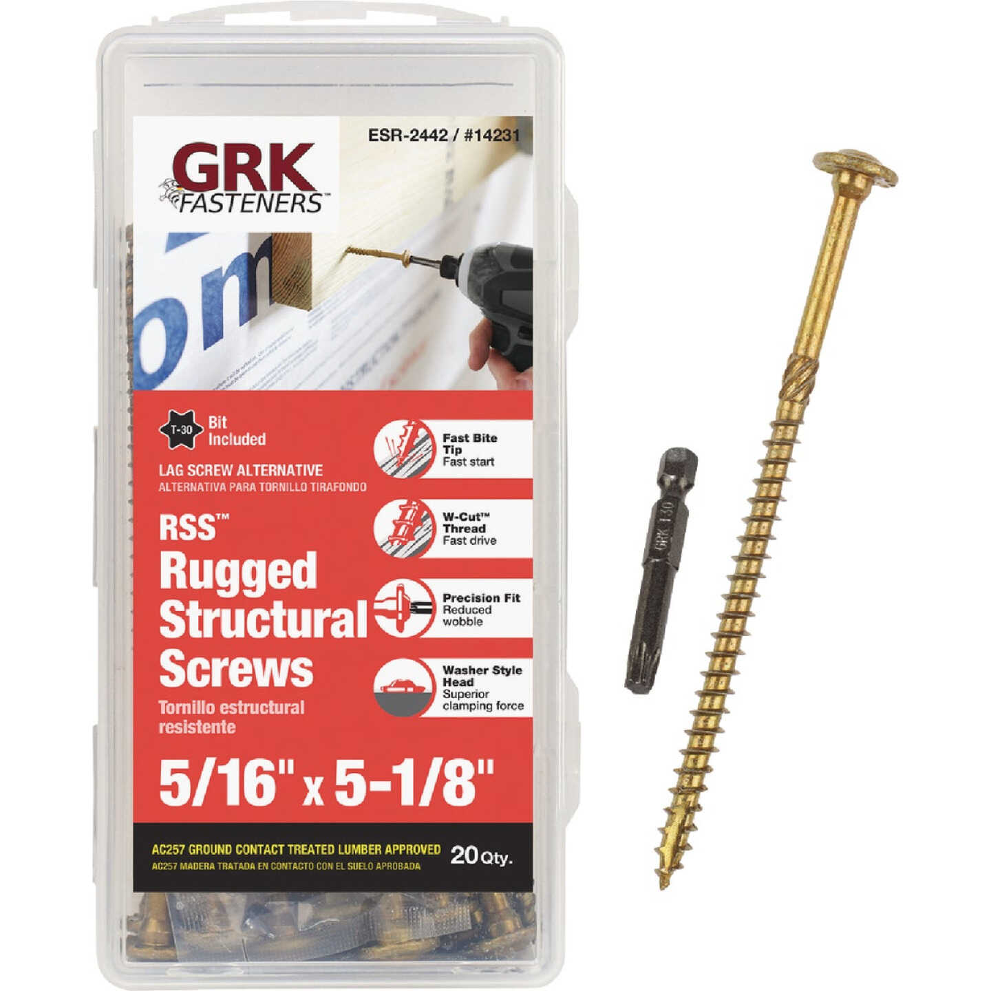 GRK RSS Rugged 5/16 In. x 5-1/8 In. Star Drive Washer-Head Structure Screw (20-Count) Image 1