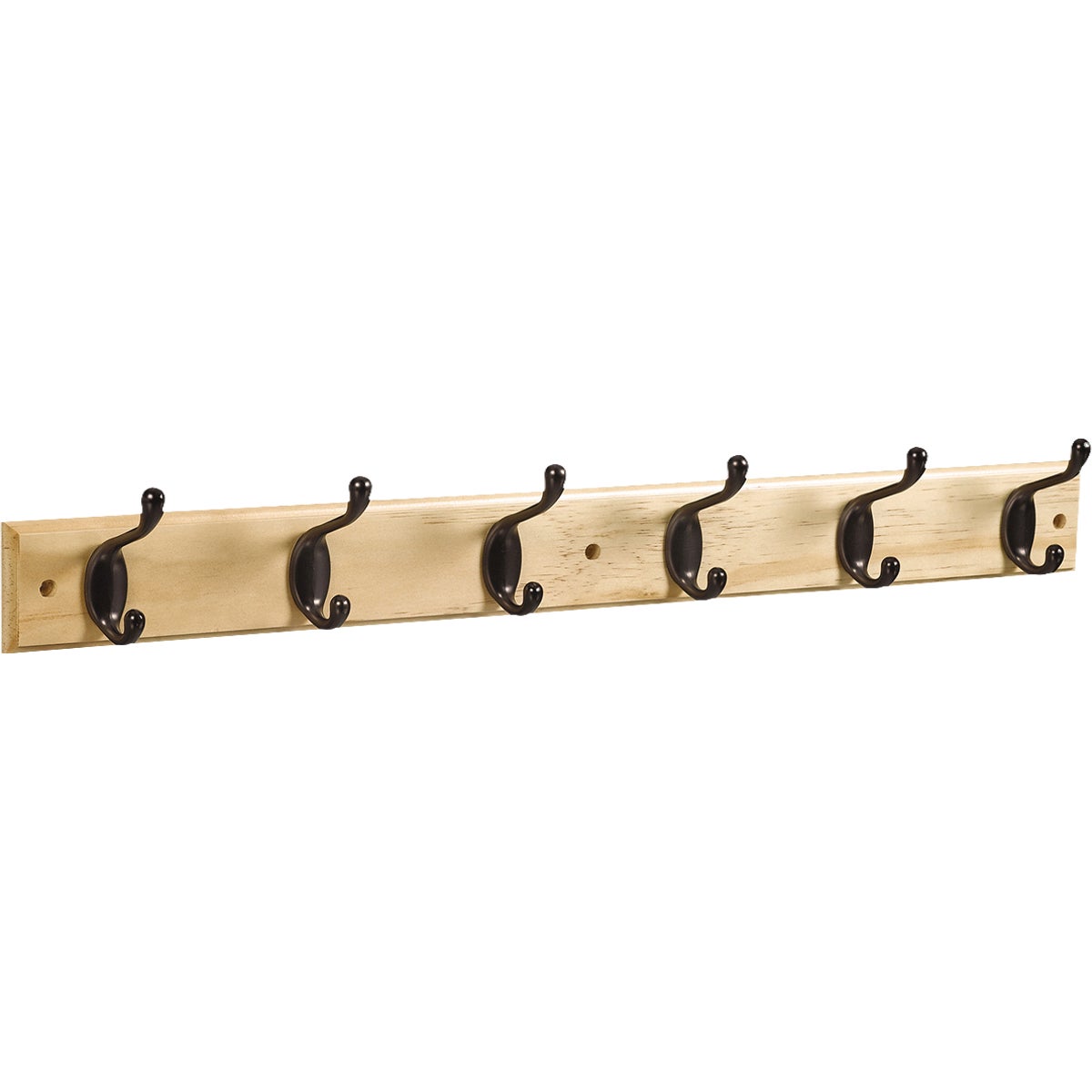National Hardware 27 In. 6-Hook Oil Rubbed Bronze/Natural Hook Rail