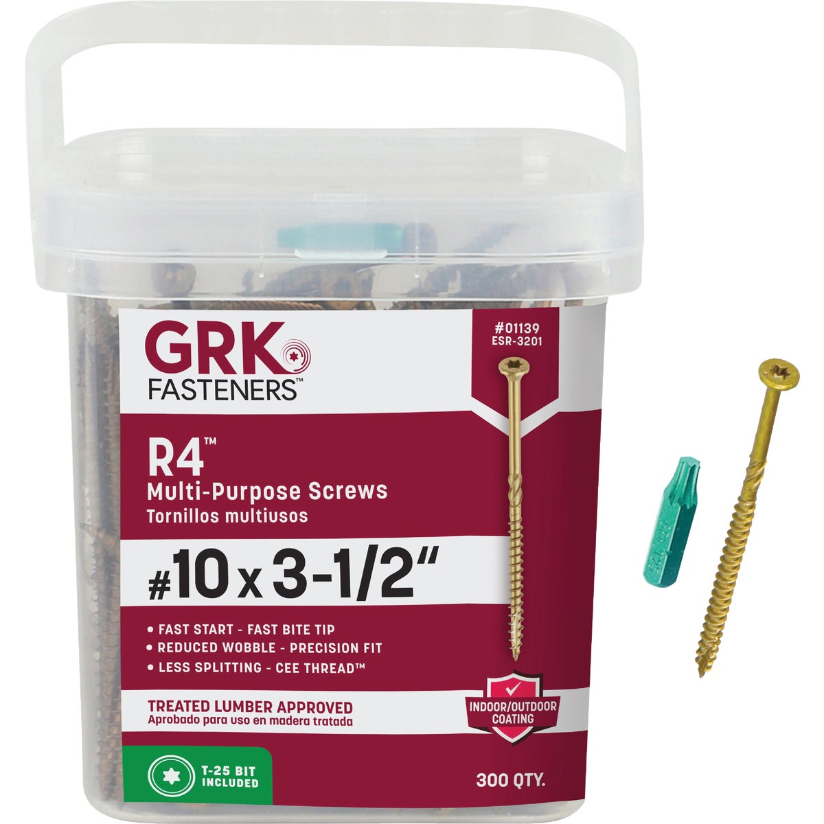 GRK R4 #10 x 3-1/2 In. Star Drive Multi-Purpose Wood Screw (300-Count)