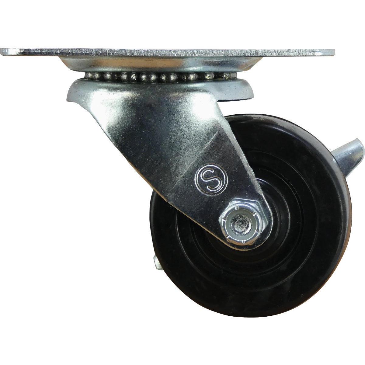 Shepherd Hardware 2-1/2 In. General-Duty Soft Rubber Swivel Plate Caster with Brake Image 5