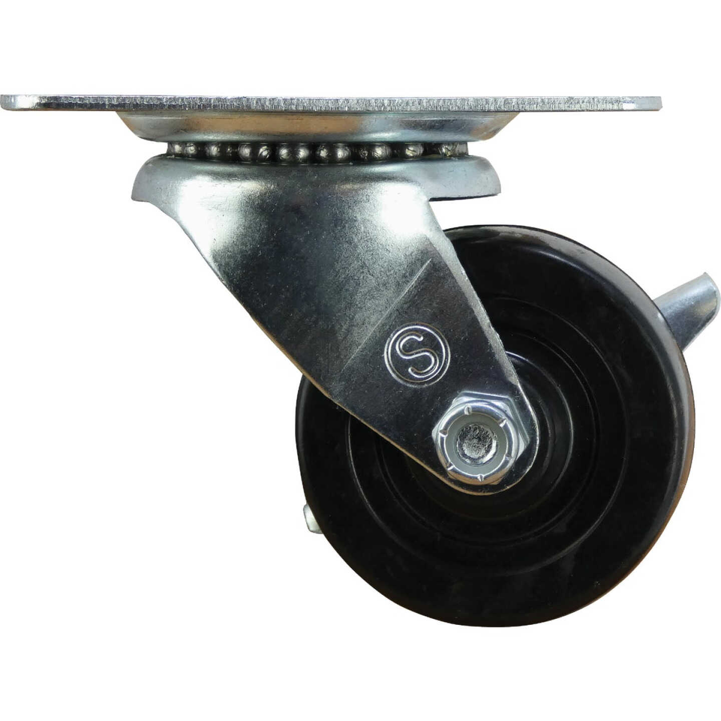 Shepherd Hardware 2-1/2 In. General-Duty Soft Rubber Swivel Plate Caster with Brake Image 5