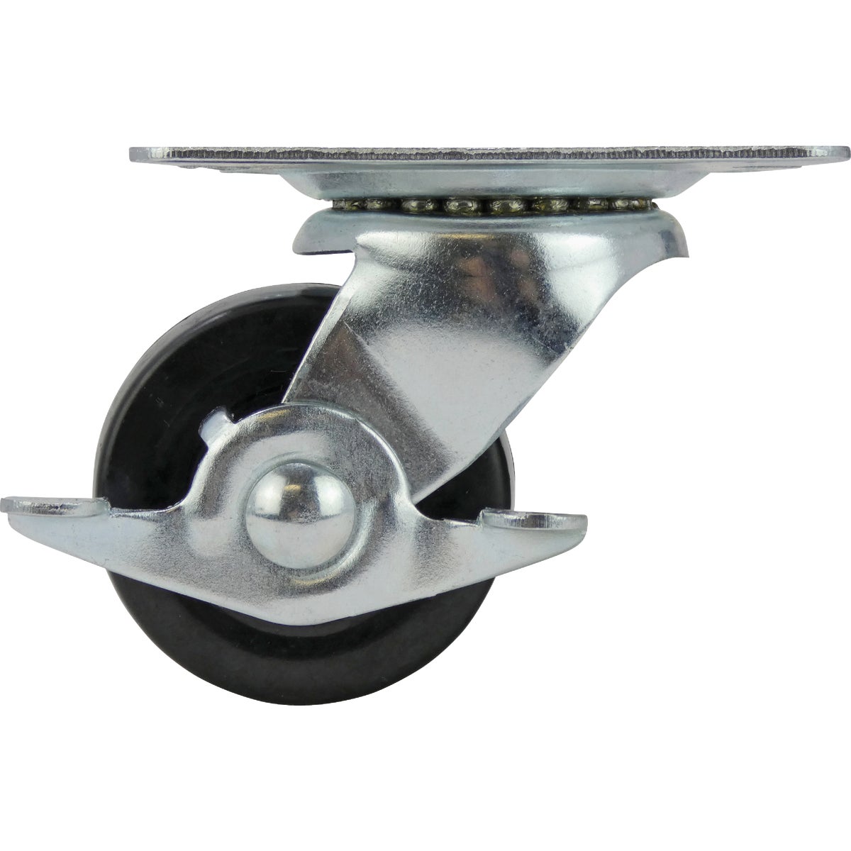 Shepherd Hardware 2-1/2 In. General-Duty Soft Rubber Swivel Plate Caster with Brake