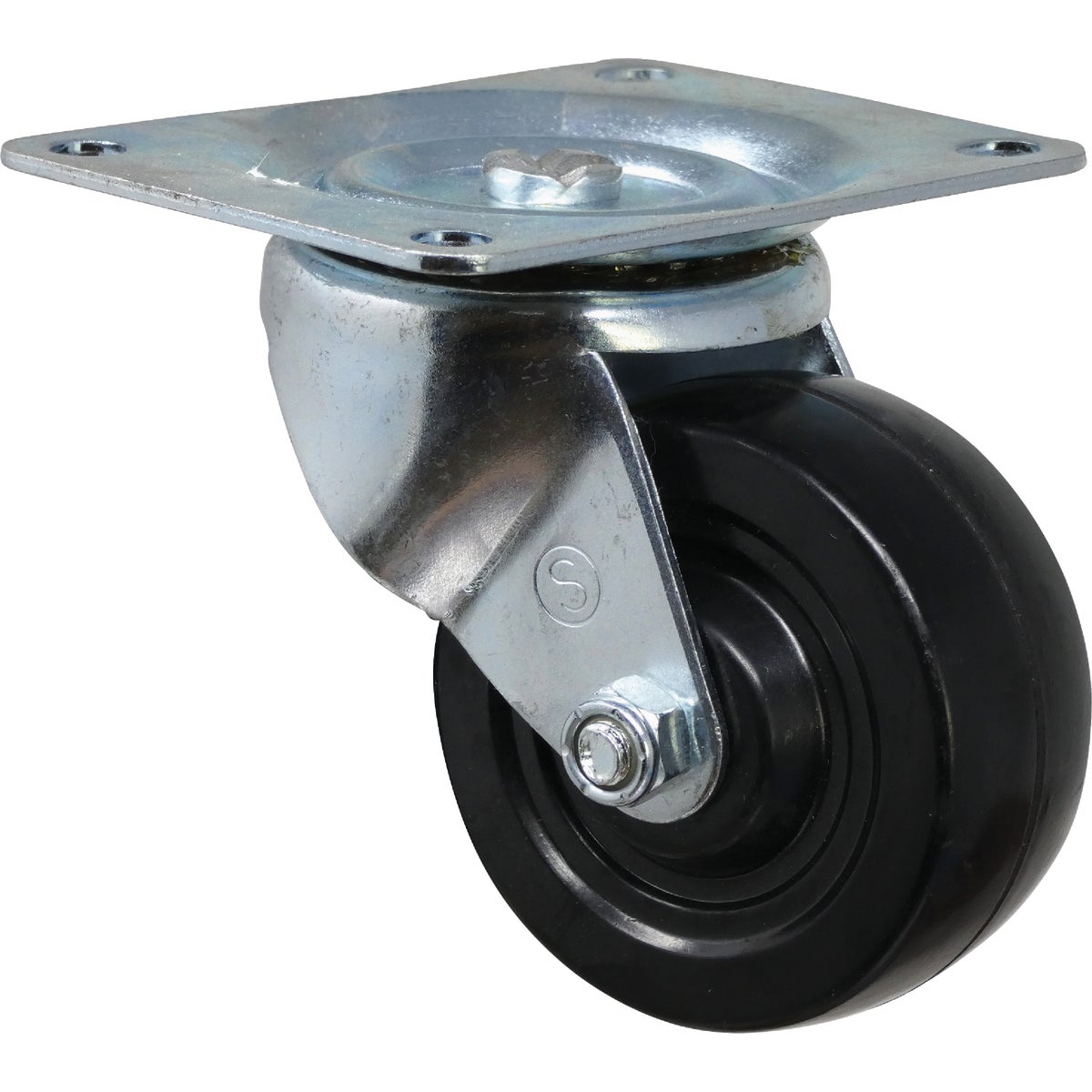 Shepherd Hardware 3 In. General-Duty Soft Rubber Swivel Plate Caster Image 6