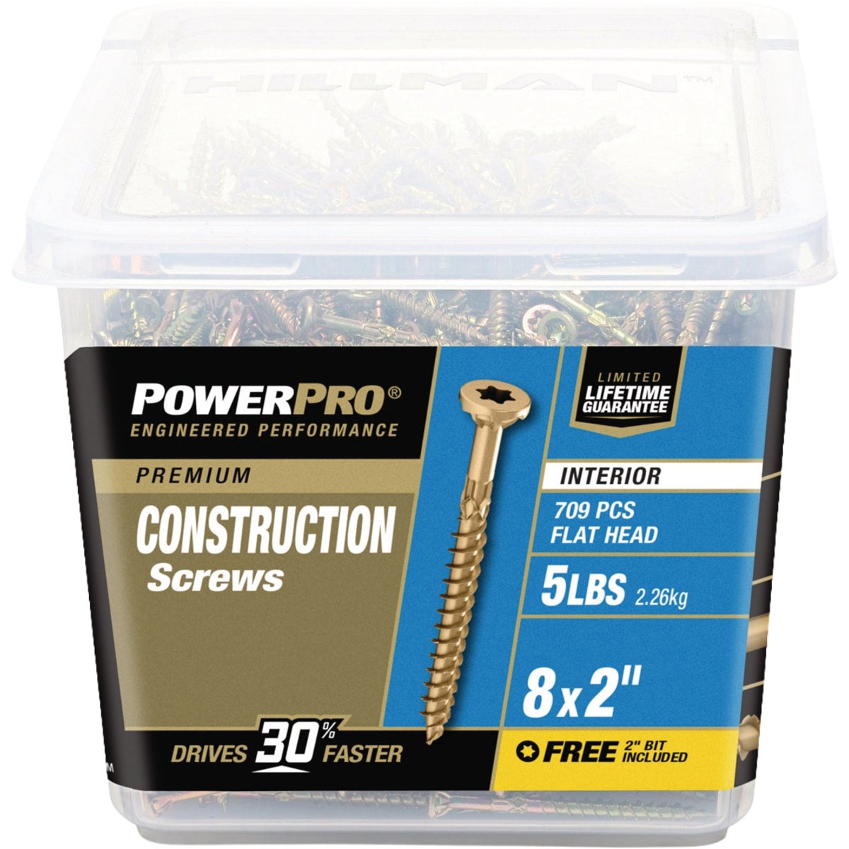 Hillman PowerPro #8 x 2 In. Premium Interior Construction Screw (709-Count)