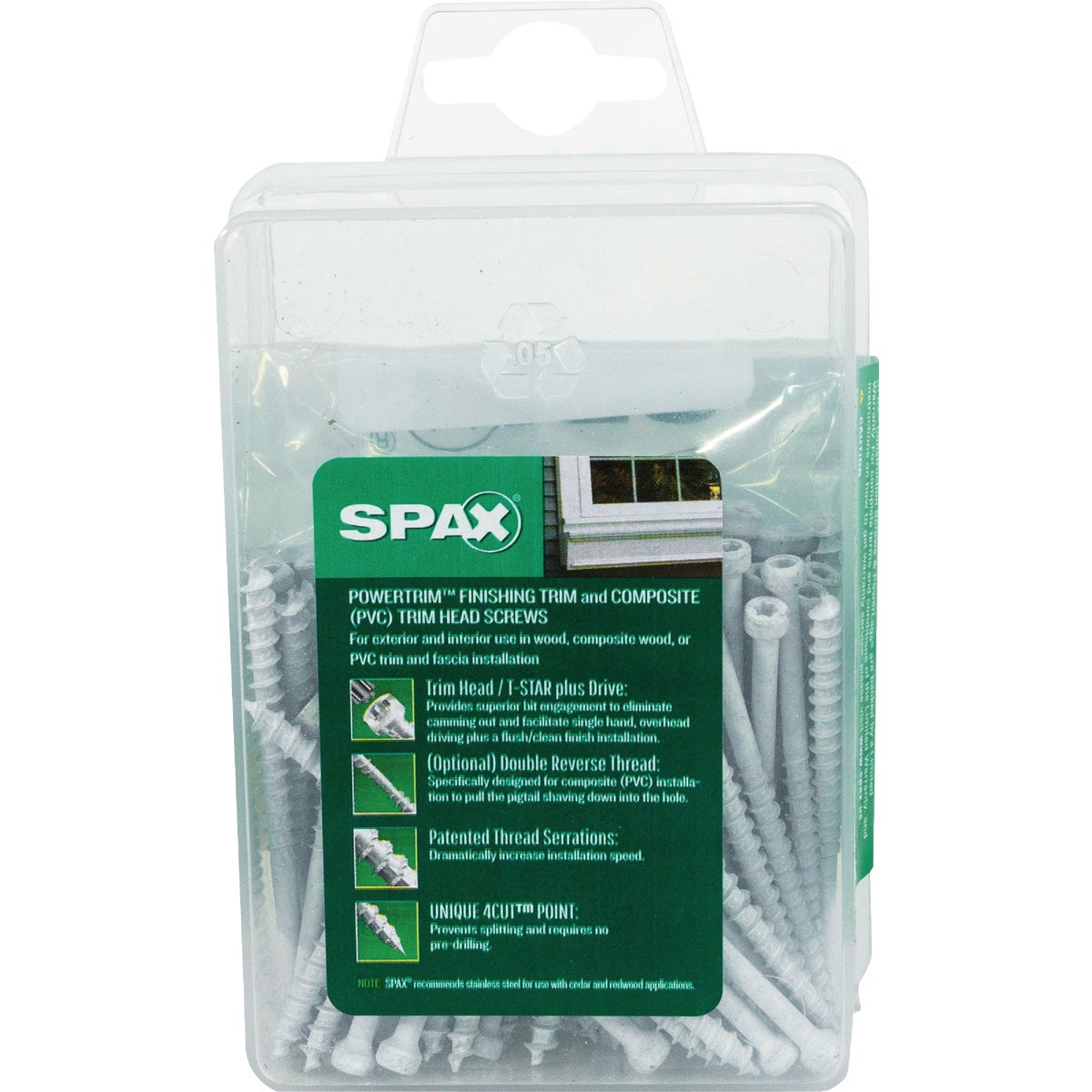 SPAX PowerTrim #8 x 2-1/2 In. T10 Plus Cylindric Head HCR (Exterior Rated) White Trim Screw (100-Count) Image 7