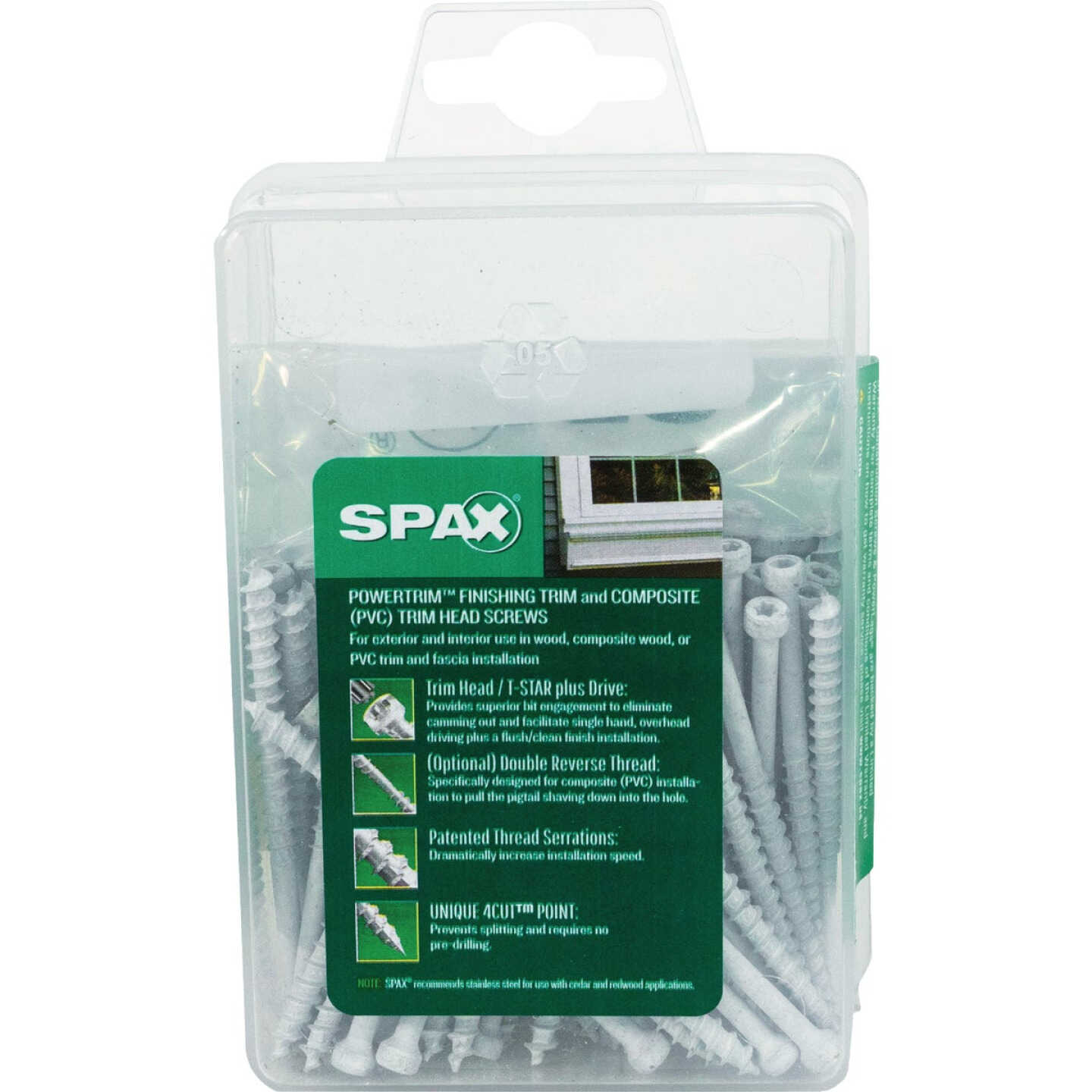 SPAX PowerTrim #8 x 2-1/2 In. T10 Plus Cylindric Head HCR (Exterior Rated) White Trim Screw (100-Count) Image 7
