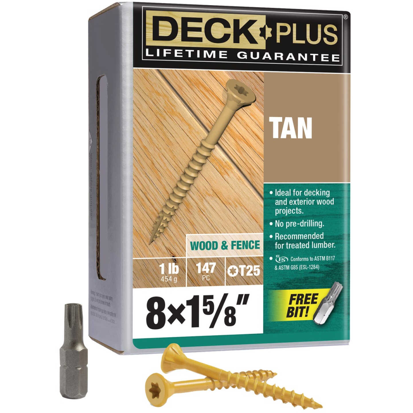 Hillman Deck Plus #8 x 1-5/8 In. Tan Deck Screw (147-Count) Image 1