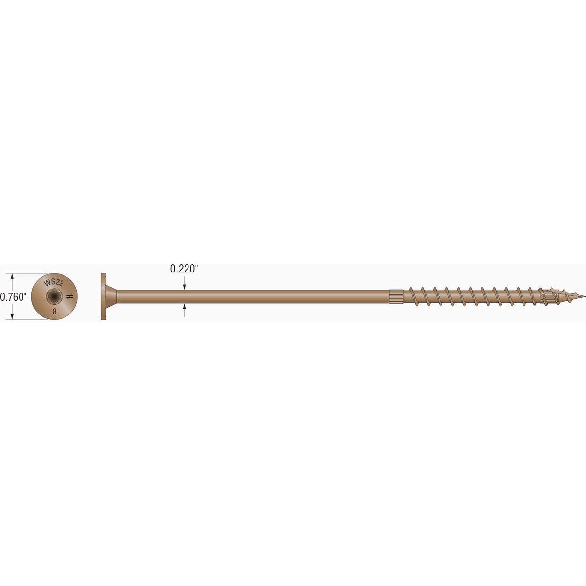 Simpson Strong-Tie Strong-Drive SDWS 0.220 In. x 8 In. T40 Timber (Exterior Grade) Screw (400-Count) Image 4