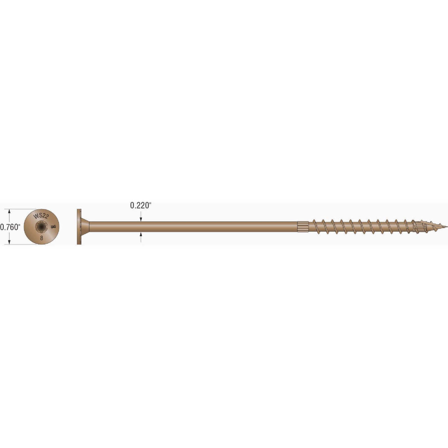 Simpson Strong-Tie Strong-Drive SDWS 0.220 In. x 8 In. T40 Timber (Exterior Grade) Screw (400-Count) Image 4