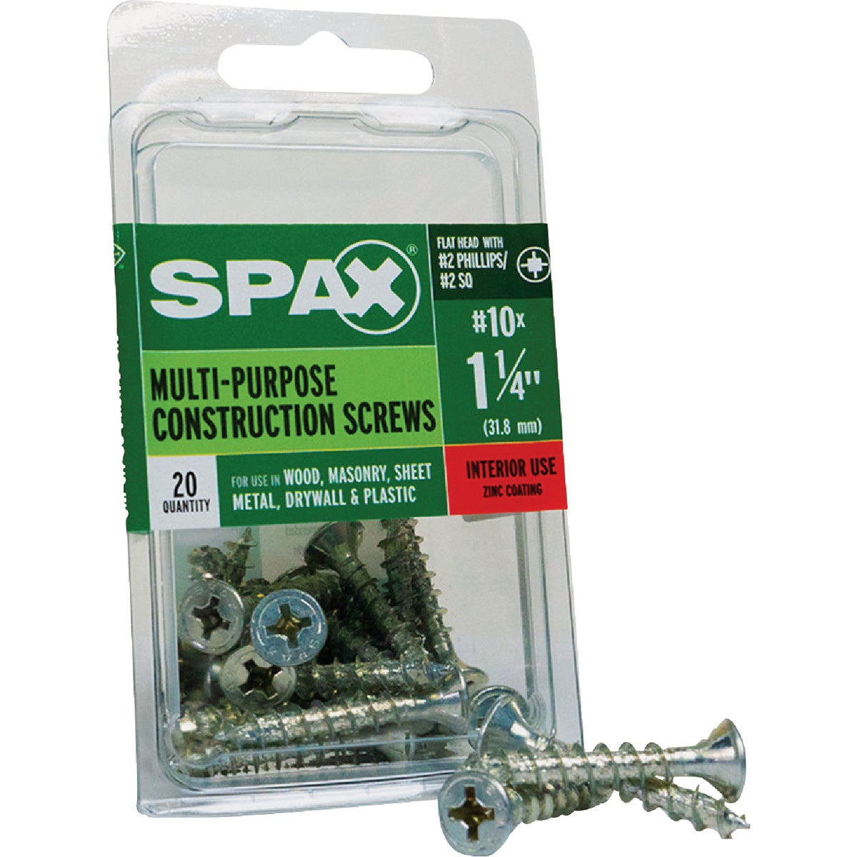SPAX #10 x 1-1/4 In. Unidrive (Combo Drive) Flat Head Zinc (Interior) Multi-Purpose Construction Screw (20-Count) Image 6