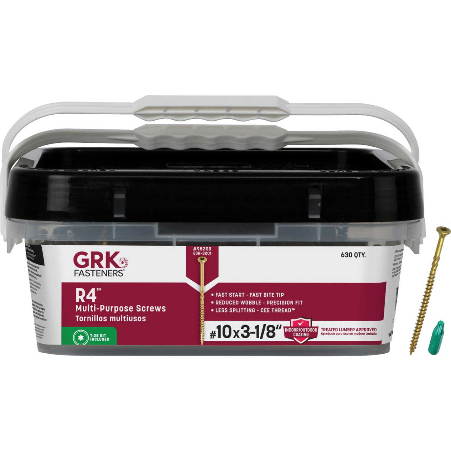GRK R4 #10 x 3-1/8 In. Star Drive Multi-Purpose Wood Screw (630-Count) Image 1