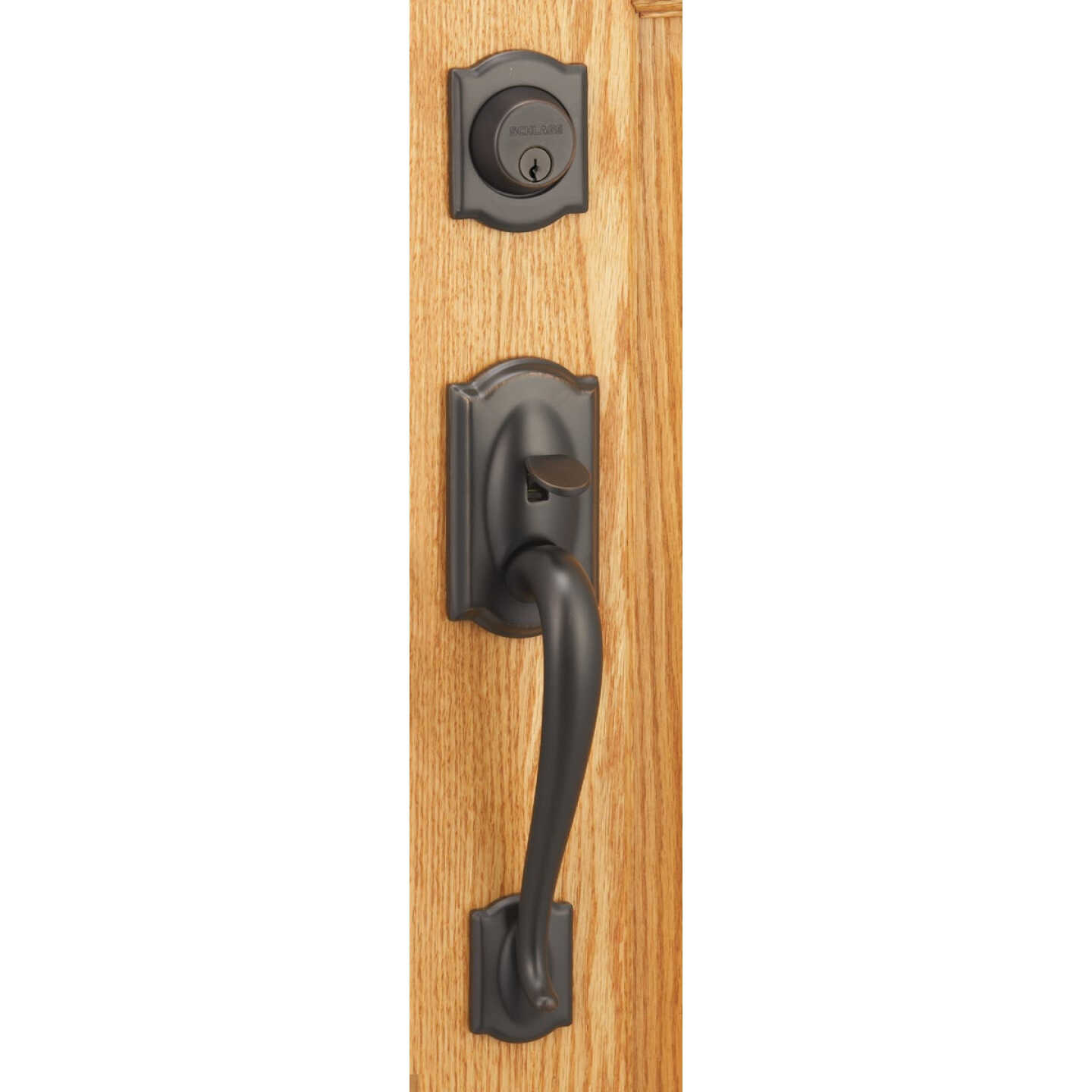 Schlage Aged Bronze Entry Door Handleset with Accent Lever Image 5