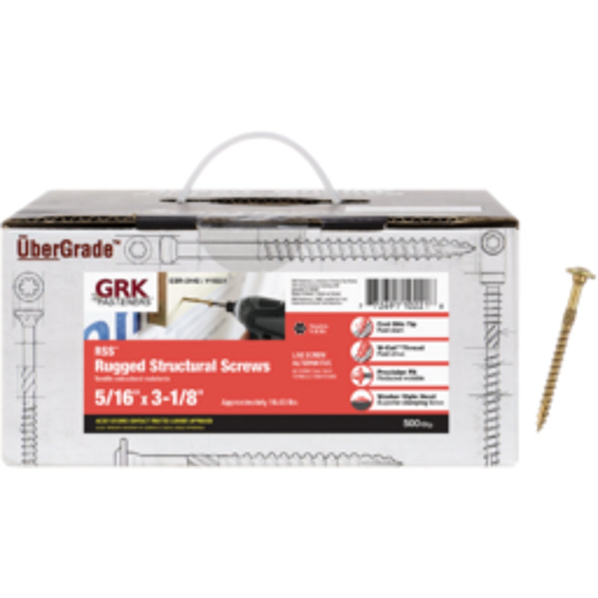 GRK RSS Rugged 5/16 In. x 3-1/8 In. Star Drive Washer-Head Structure Screw (500-Count)