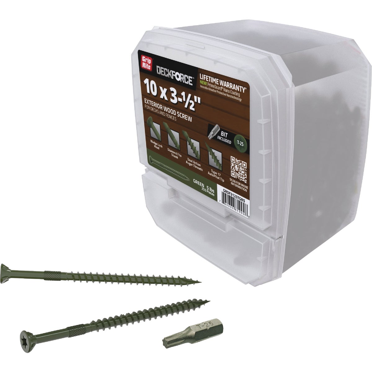 Grip-Rite DeckForce PrimeGuard Nano #10 x 3-1/2 In. Star Drive Green Screw (5 Lb.) Image 2