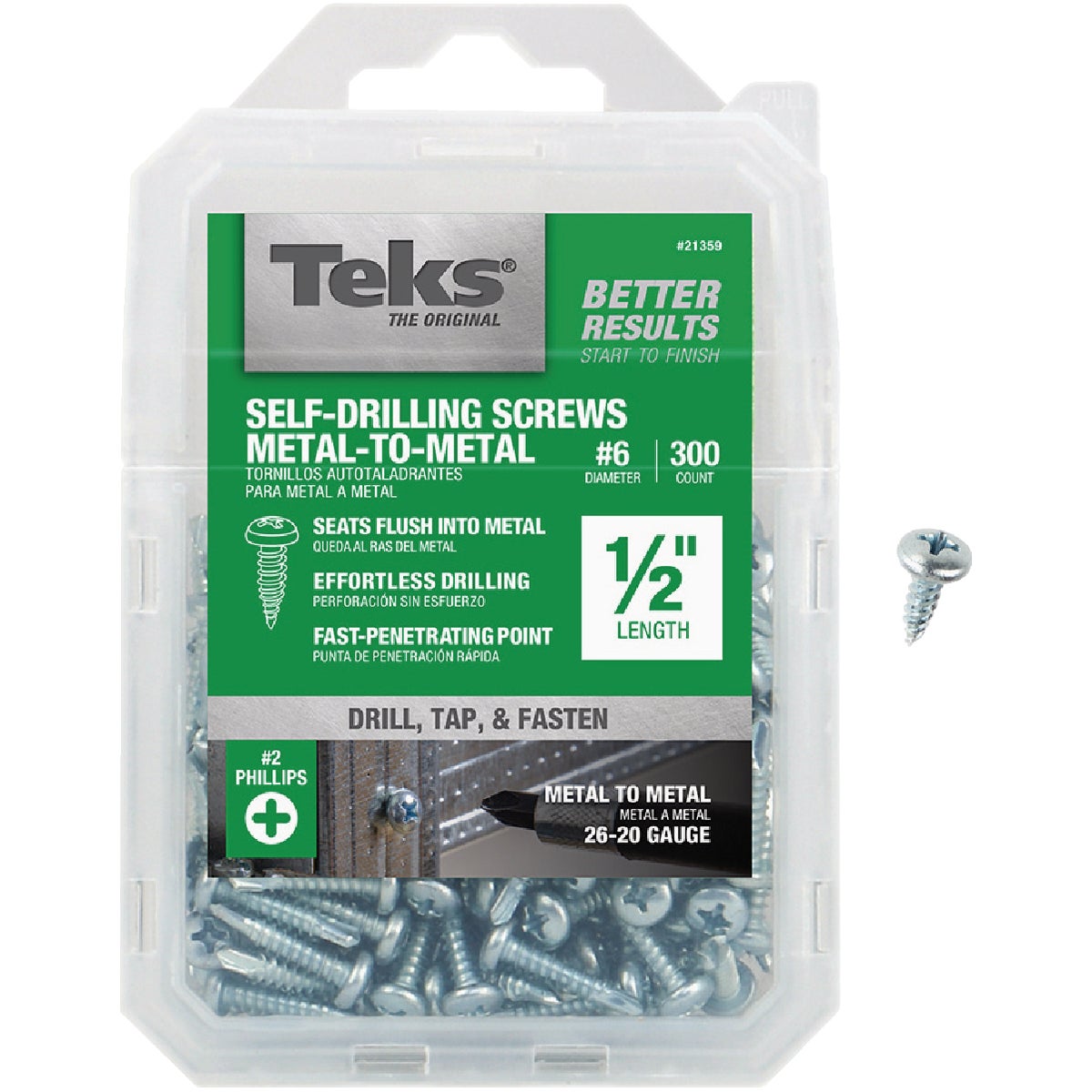 Teks #6 x 1/2 In. Pan Head Sharp Point Metal to Metal Screw (300-Count)