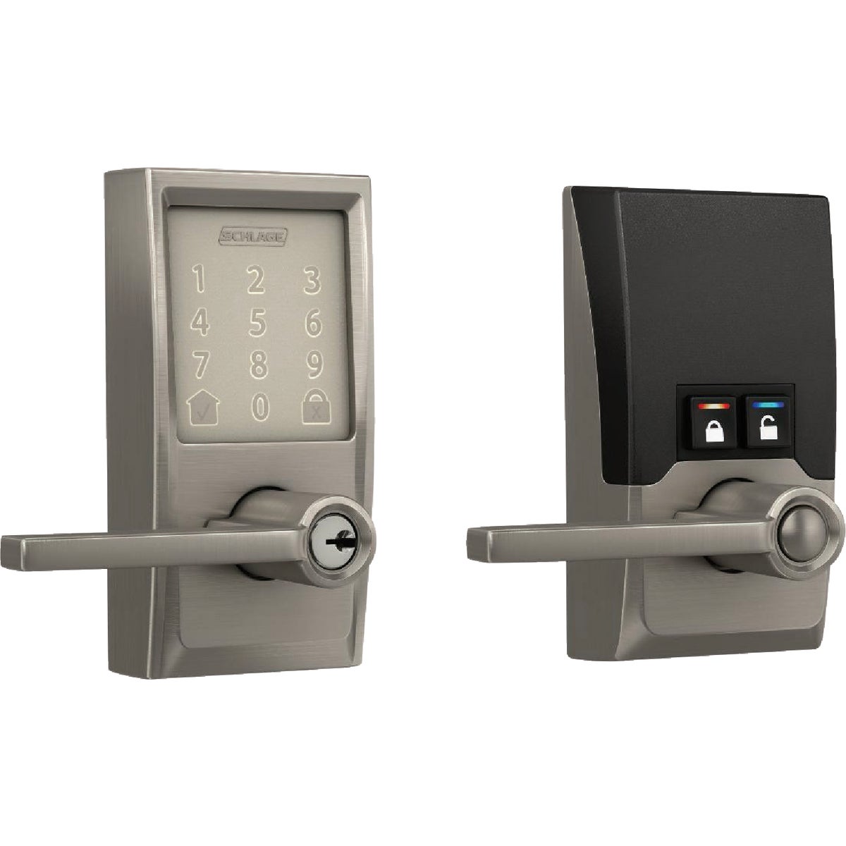 Schlage Encode Smart WiFi Satin Nickel Latitude Lever with Century Trim Image 1