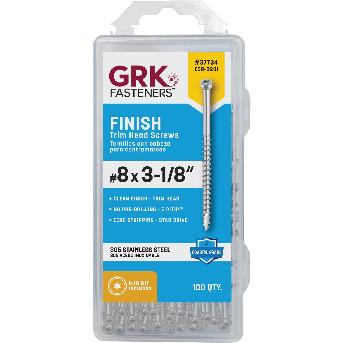 GRK #8 x 3-1/8 In. Star Drive Stainless Steel Trim Screw (100-Count) Image 2
