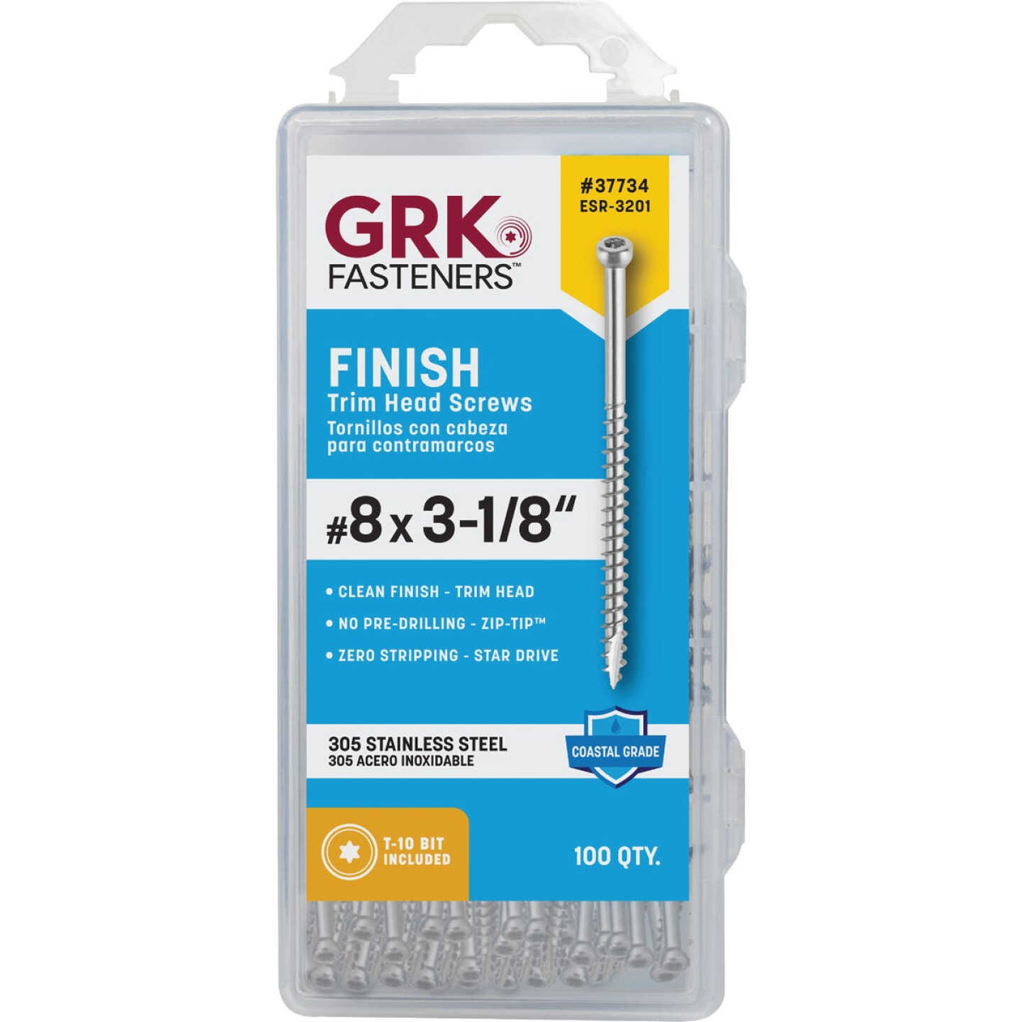 GRK #8 x 3-1/8 In. Star Drive Stainless Steel Trim Screw (100-Count) Image 2