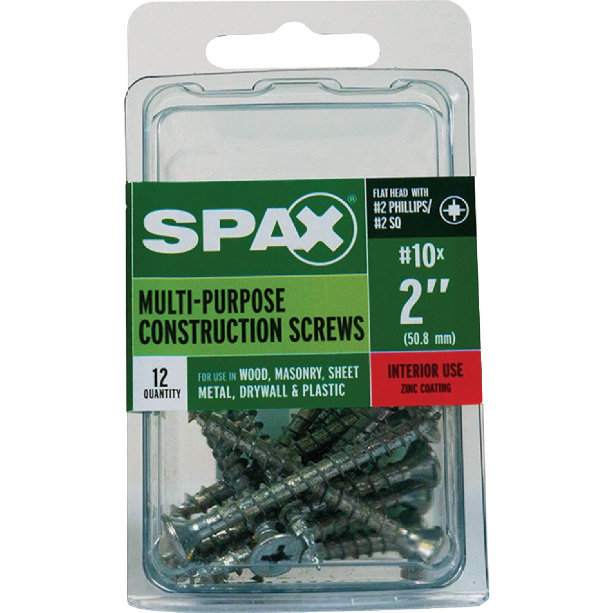 SPAX #10 x 2 In. Unidrive (Combo Drive) Flat Head Zinc (Interior) Multi-Purpose Construction Screw (12-Count) Image 4