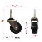 Super Sliders 2 In. Rubber Stem Caster (2-Pack) Image 5