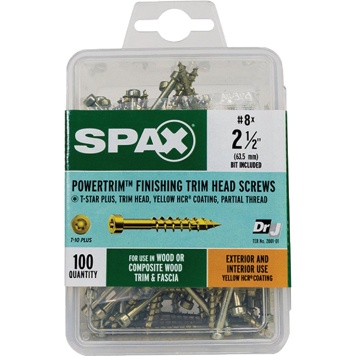 SPAX #8 x 2-1/2 In. T10 Plus Cylindrical Head HCR (Exterior Rated) Yellow Trim Screw (100-Count) Image 4