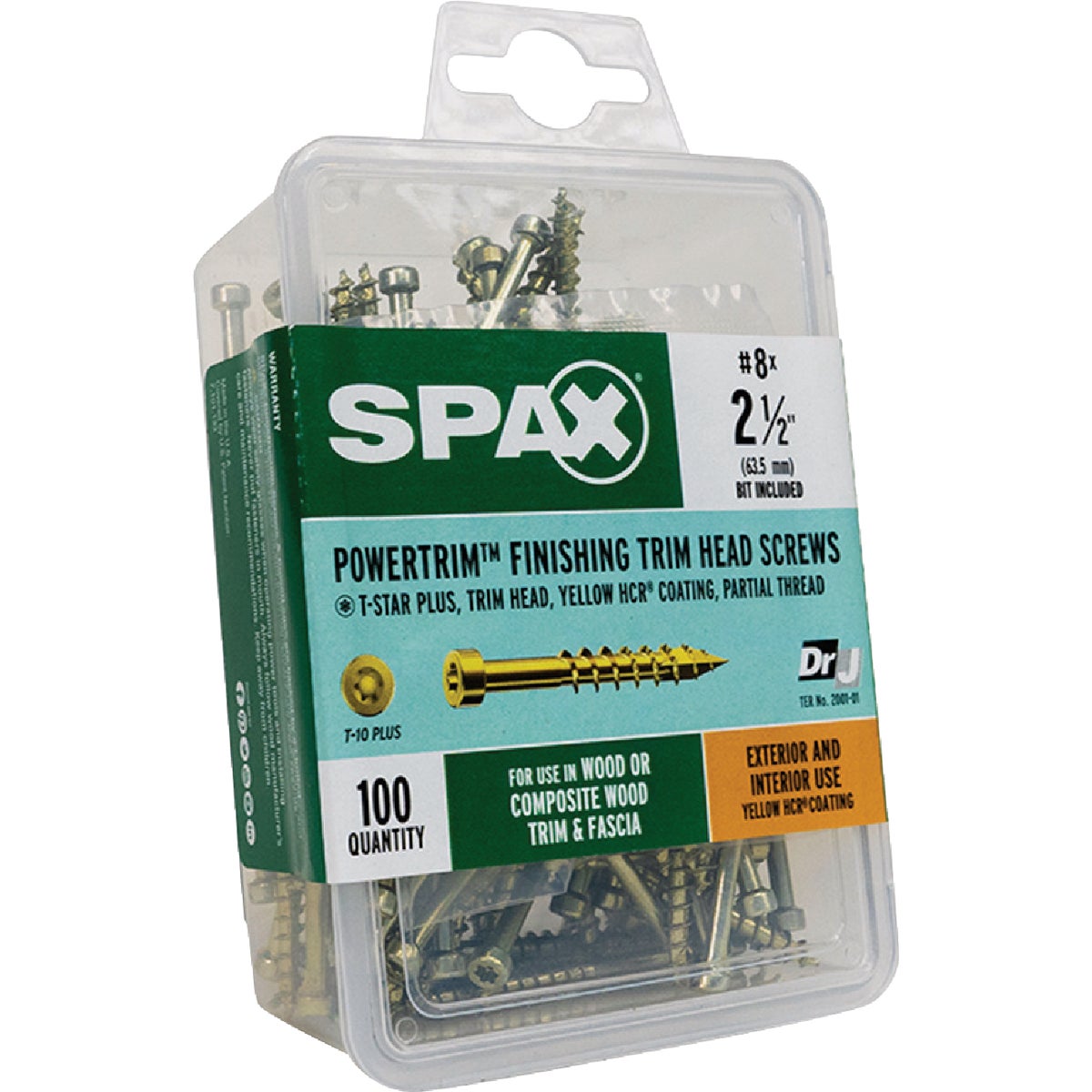 SPAX #8 x 2-1/2 In. T10 Plus Cylindrical Head HCR (Exterior Rated) Yellow Trim Screw (100-Count) Image 6